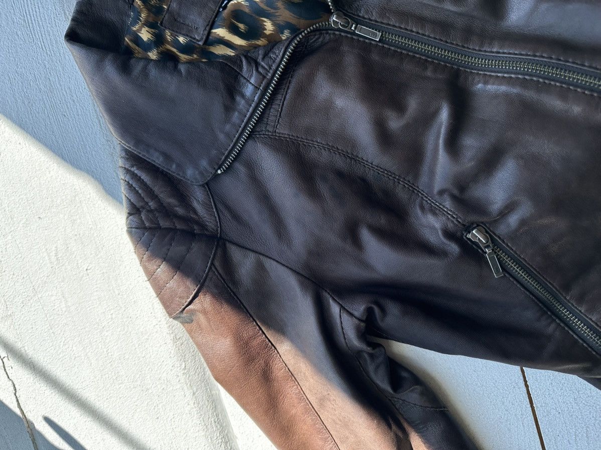 Other 🚨Y2K RICK OWENS TYPE DIRTY SLIM FIT ZIP LEATHER JACKET Size XS / US 0-2 / IT 36-38 - 5 Thumbnail