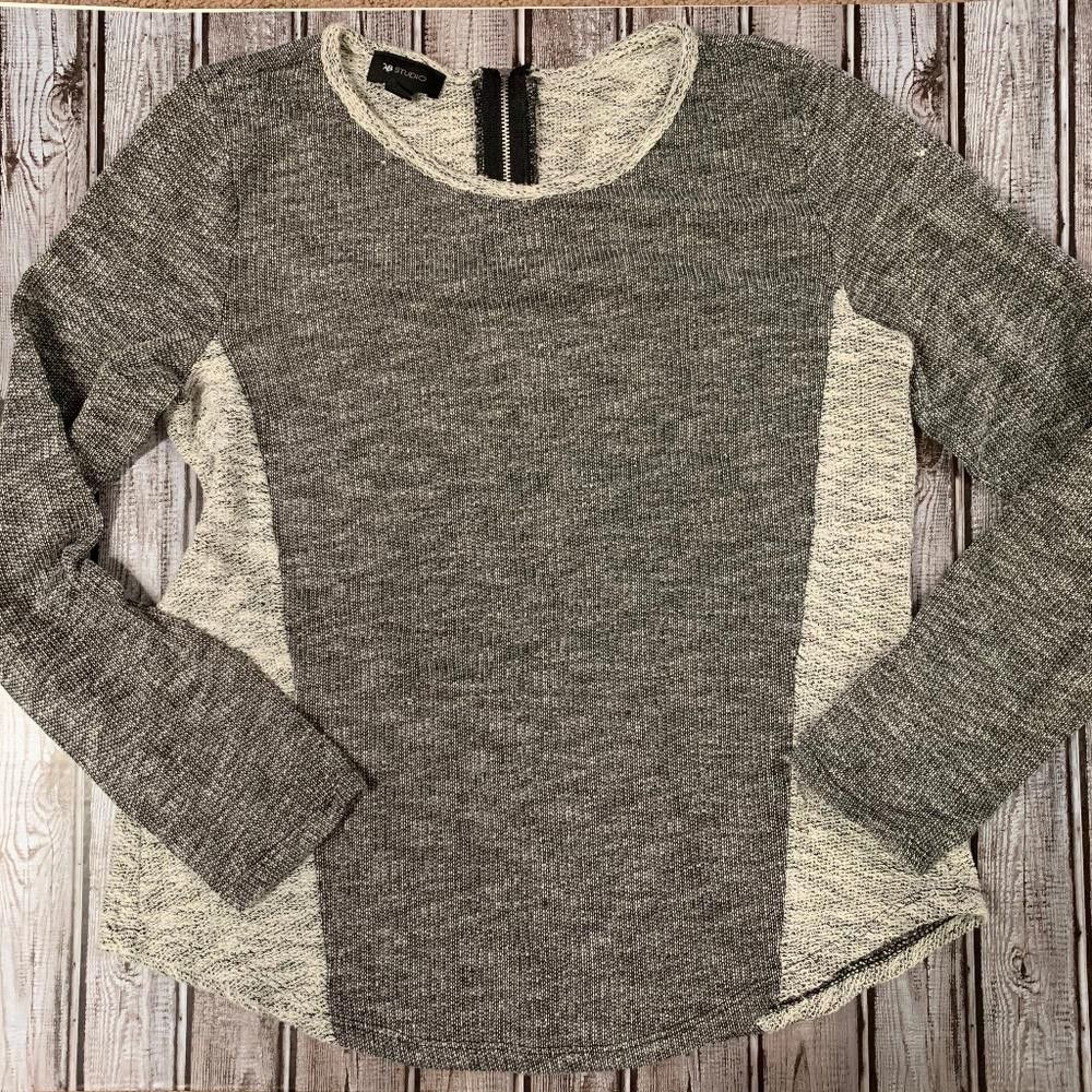 Designer AB Studio Knit Colorblock Zipper Back Sweater, XL Size XL / US 12-14 / IT 48-50 - 3 Thumbnail