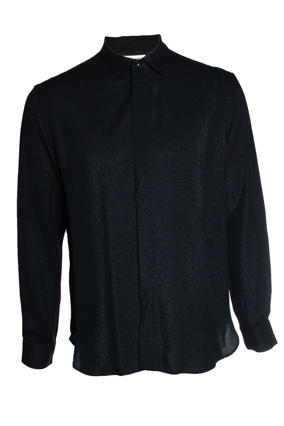 Saint Laurent Paris Saint Laurent, Black glitter shirt Size US S / EU 44-46 / 1 - 1 Thumbnail