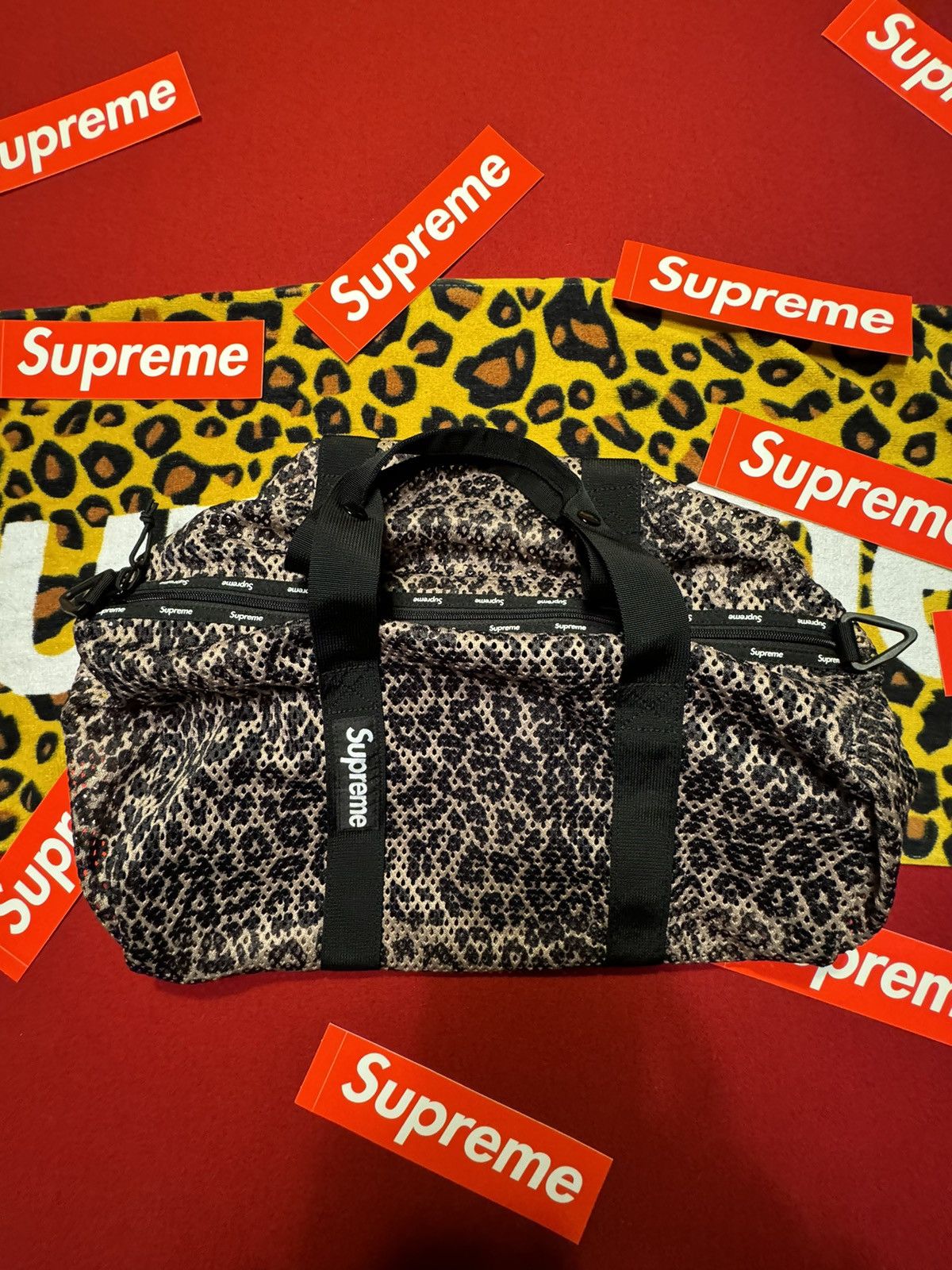 Supreme Supreme Leopard Mesh Duffle Bag | Grailed