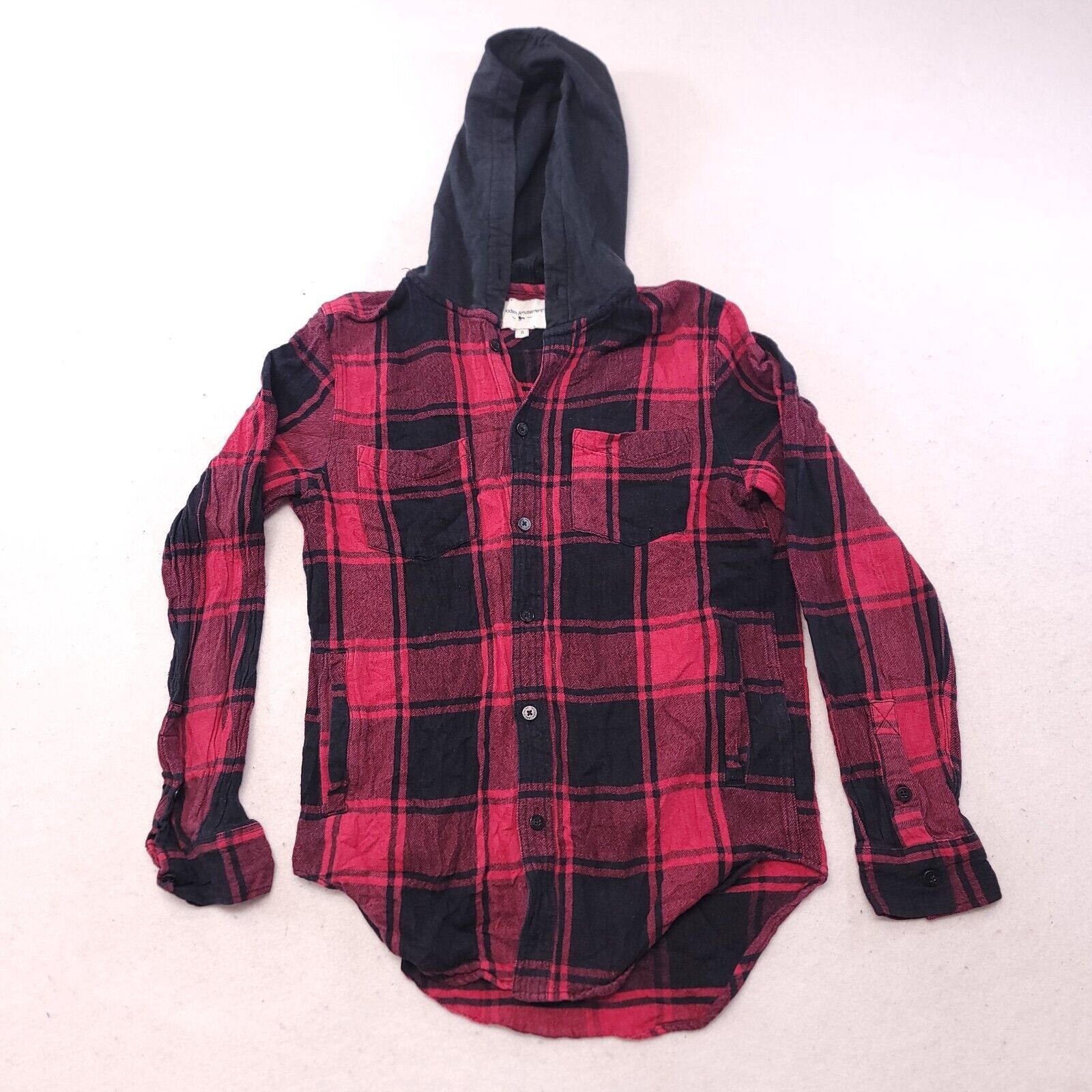 Modern Amusement Modern Amusement Casual Button Hoodie Mens Size S Red Plaid Size US S / EU 44-46 / 1 - 2 Thumbnail