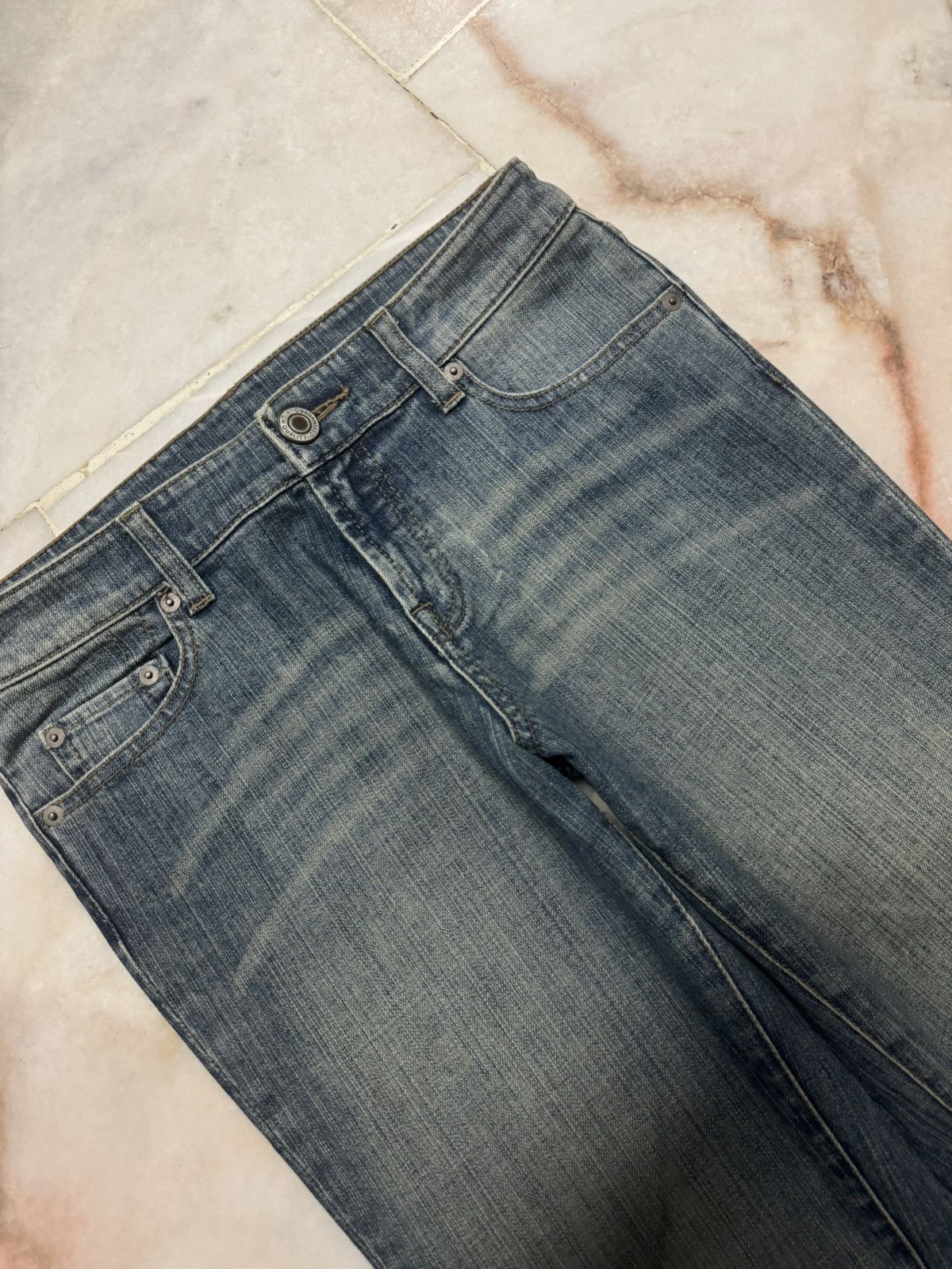 Japanese Brand 💥BOOTCUT💥JAPANESE TOPVALU RUSTY MUDWASH FLARED JEANS Size US 28 / EU 44 - 4 Thumbnail