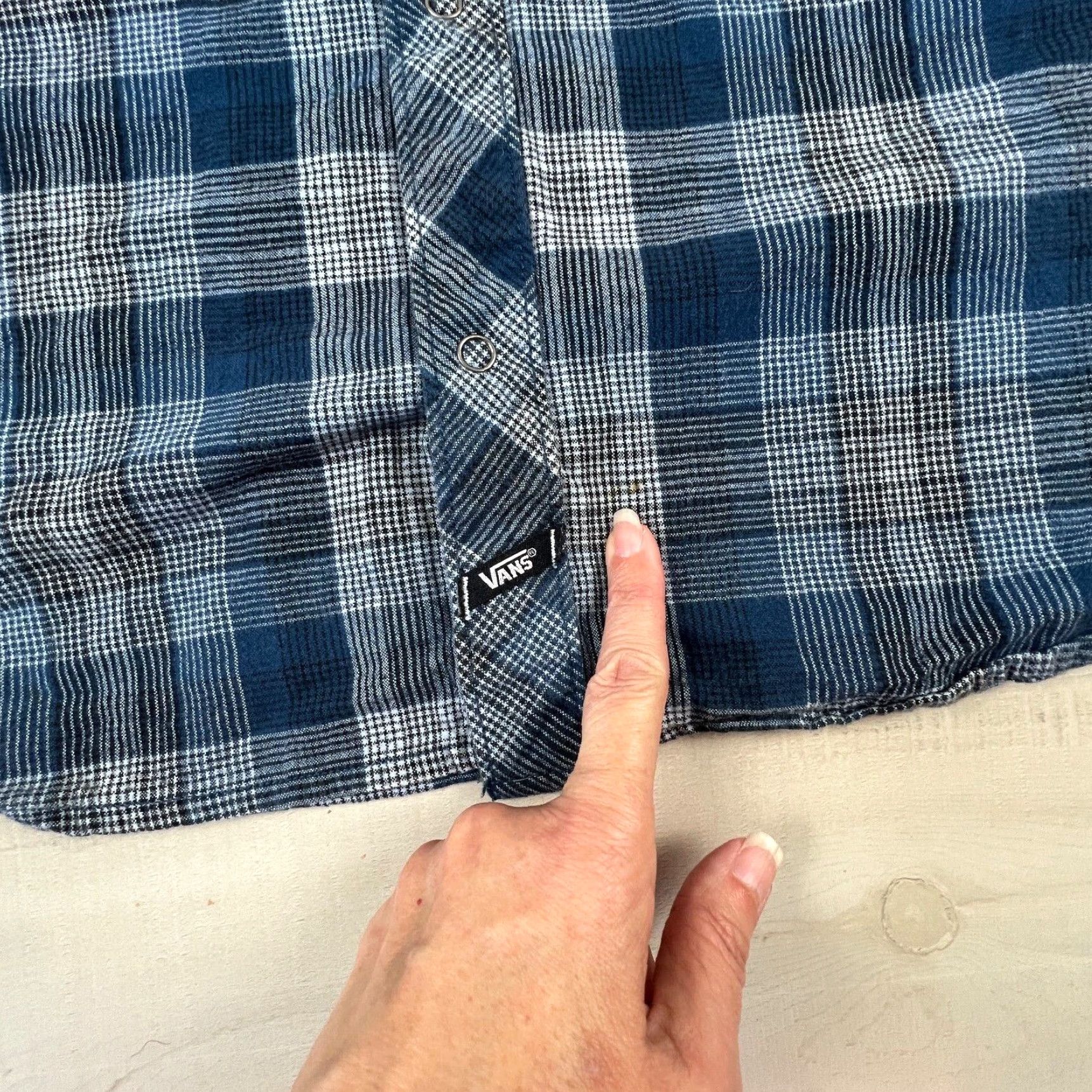 Vans Vans Mens Small Blue Plaid Flannel Long Sleeve Button Up Shirt Size US S / EU 44-46 / 1 - 5 Thumbnail