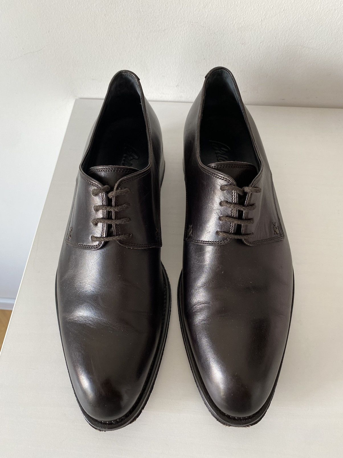 Brioni Brioni Leather Brown Lace up Derby Shoes, Size: 8 Size US 8 / EU 41 - 3 Thumbnail