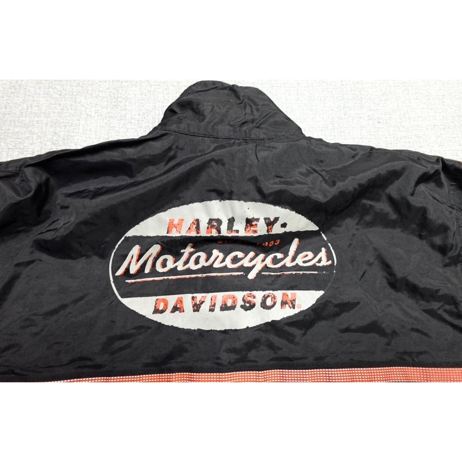 Harley Davidson Harley-Davidson Motorcycle Jacket Mens M Black Windbreaker Hooded Swishy Size US M / EU 48-50 / 2 - 5 Thumbnail