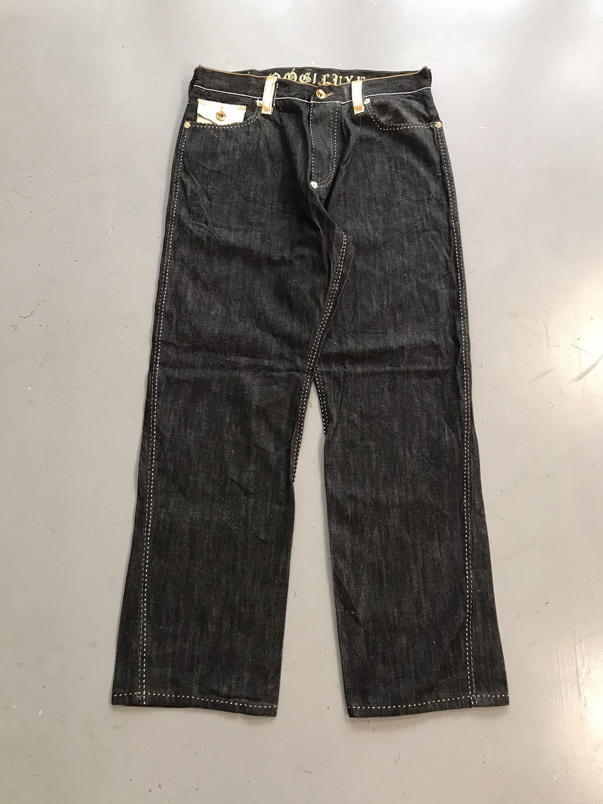 Coogi × Designer × Vintage Vintage Coogi SpellOut golden embroidered denim Size US 37 - 2 Thumbnail
