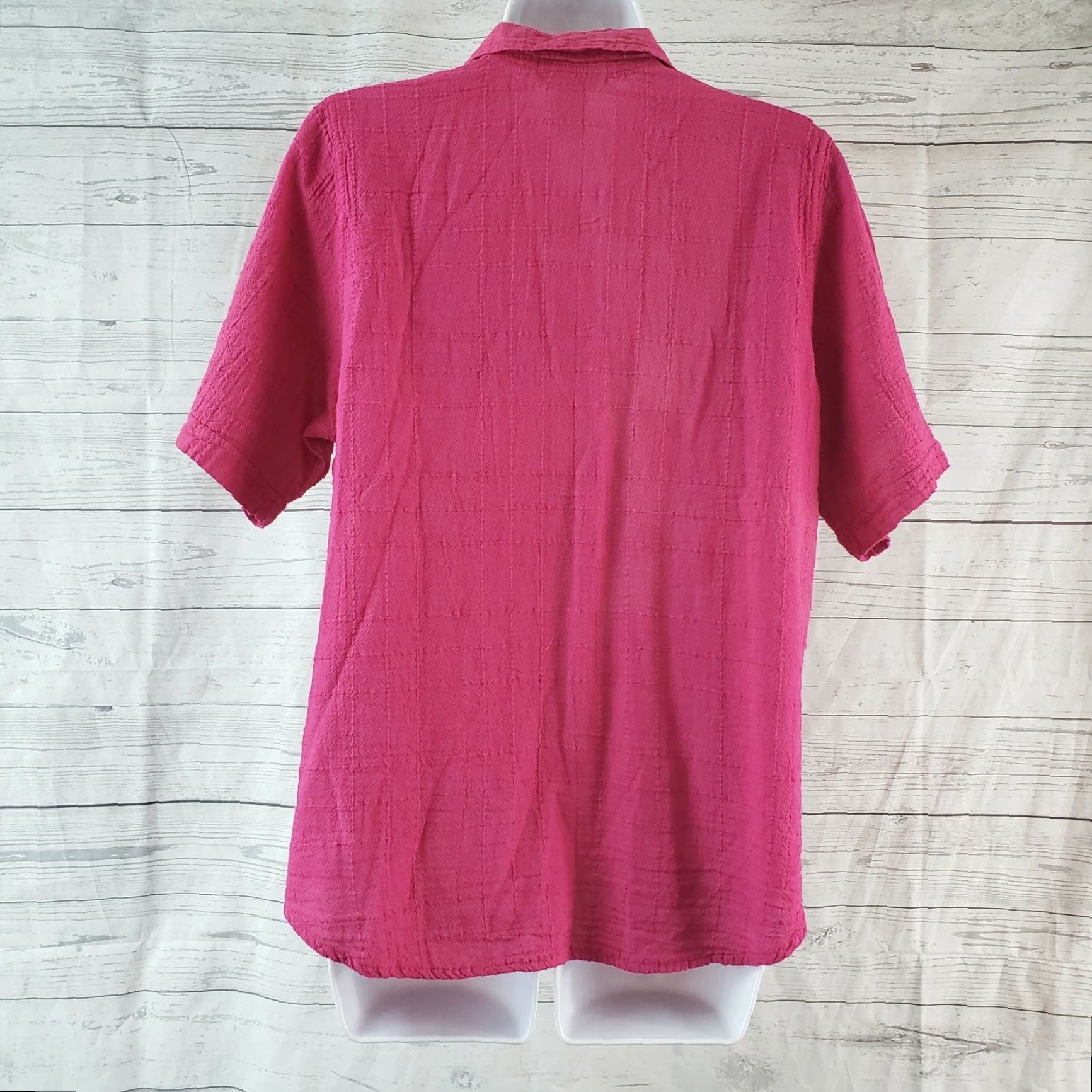 Pinko Ezze Wear Womens Top Sz Small Pink Snap Buttons Short Sleeve Cotton Shirt Size S / US 4 / IT 40 - 4 Thumbnail