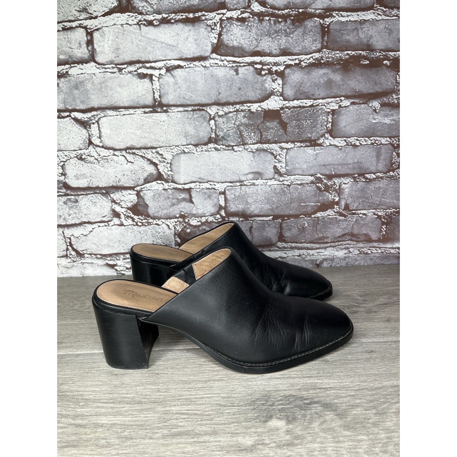 Madewell Madewell Black Leather THE HARPER Mules Slip On Clogs Heels Size US 8.5 / IT 38.5 - 4 Thumbnail