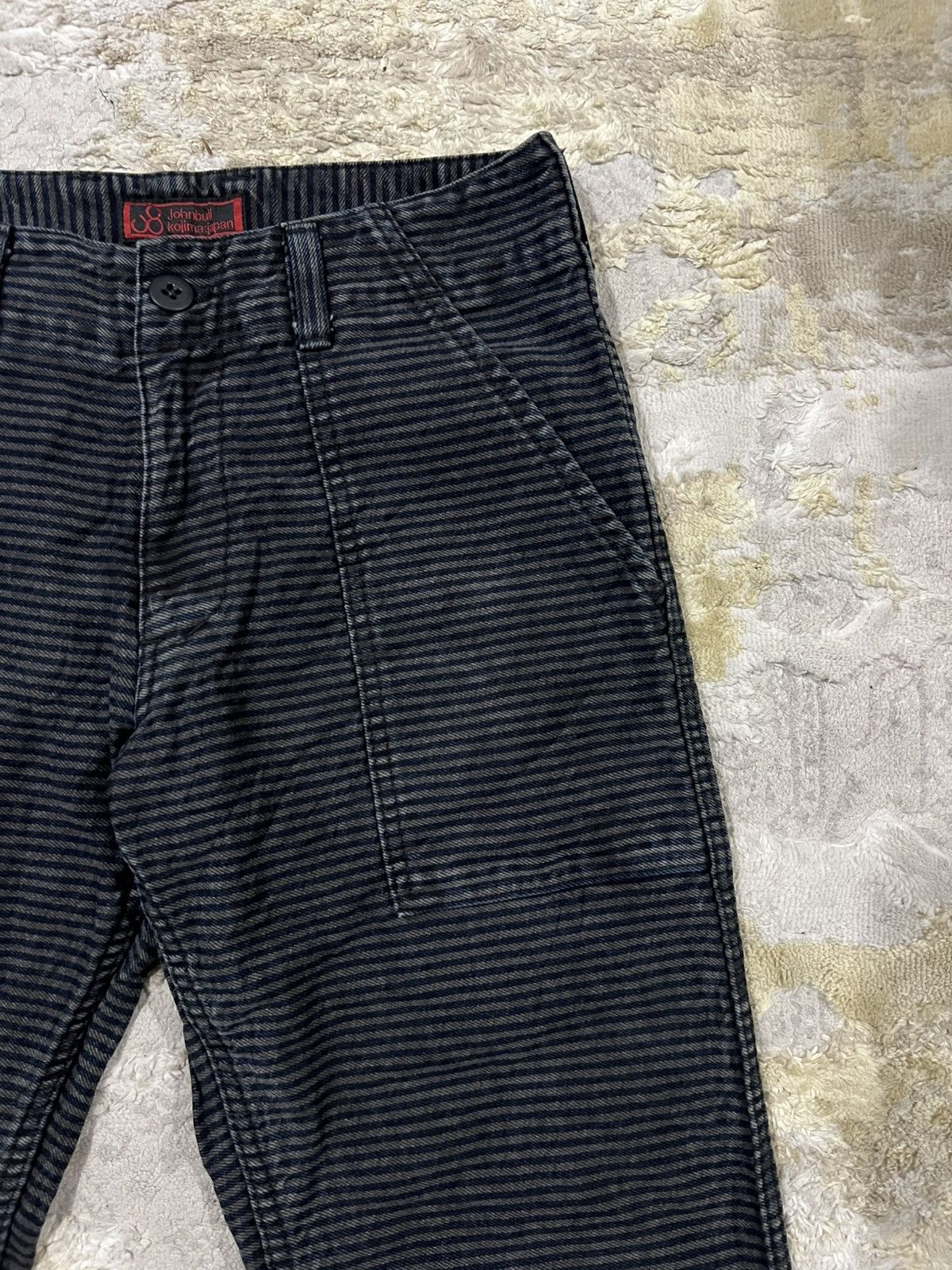 Samurai Jeans Vintage Johnbull Tokyo Prisoner Striped Denim Bush Pants Size US 30 / EU 46 - 2 Thumbnail