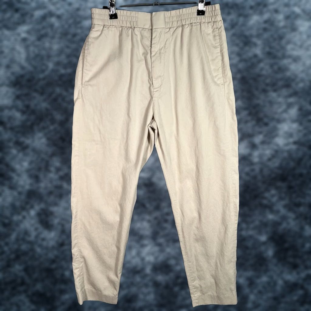 Cos COS Tapered Leg Pants Womens Regular 30R Beige Elastic Waist Cotton Ankle Size 30" / US 8 / IT 44 - 1 Thumbnail