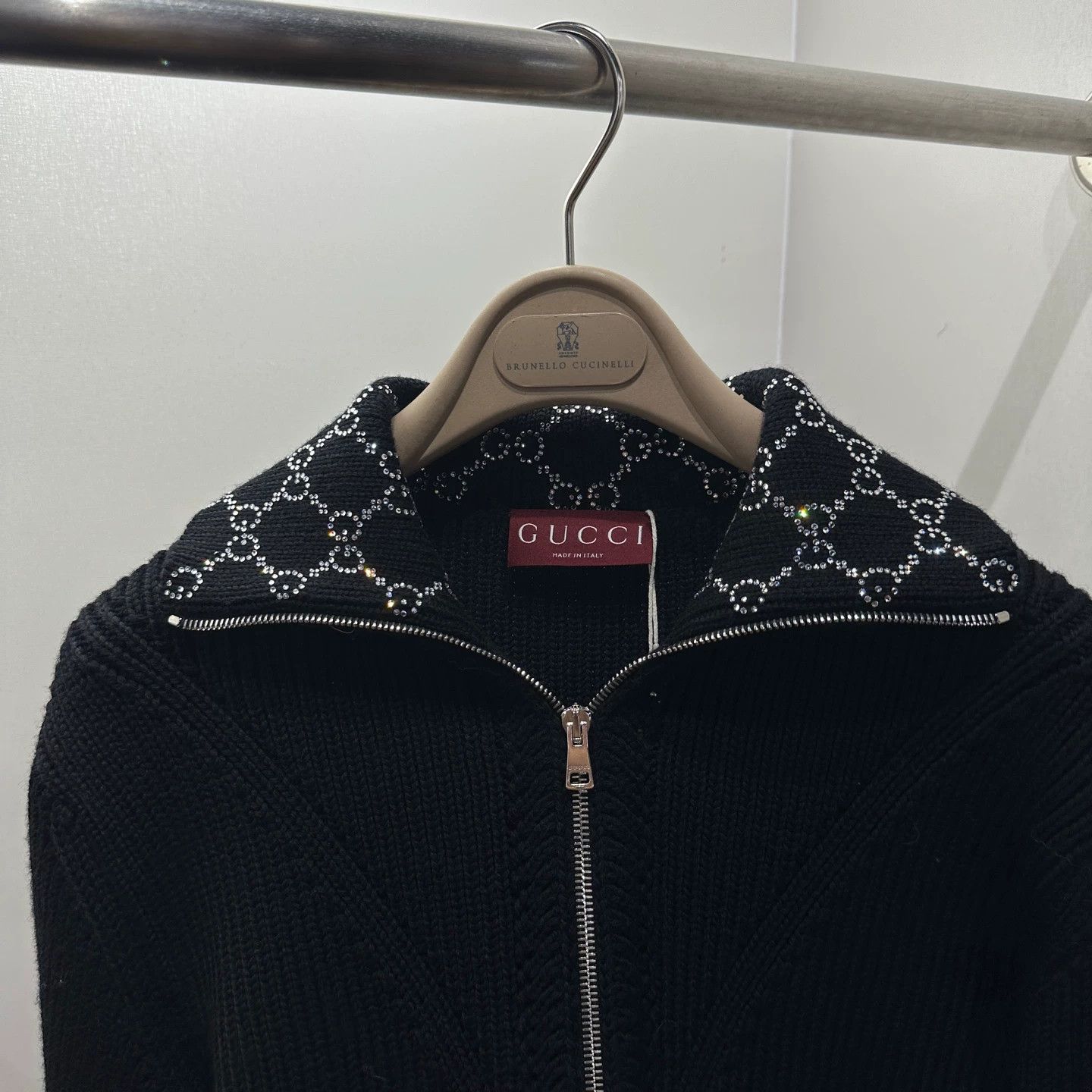 Gucci Gucci Crystal Double G Zipped Wool Jacket XS Size US XS / EU 42 / 0 - 6 Thumbnail