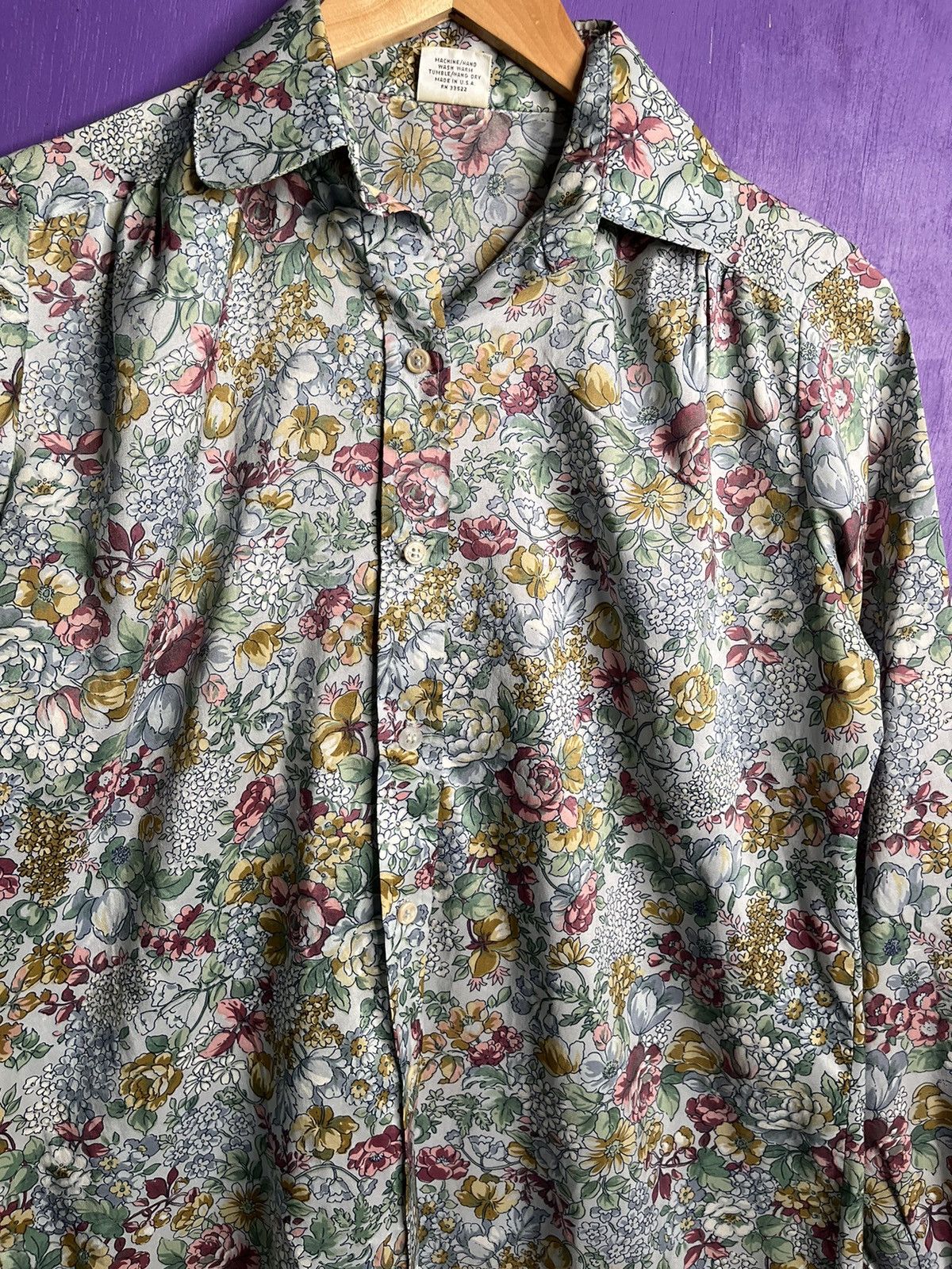 Vintage Vintage 70s Odyssey teal Floral button up shirt Size US M / EU 48-50 / 2 - 3 Thumbnail