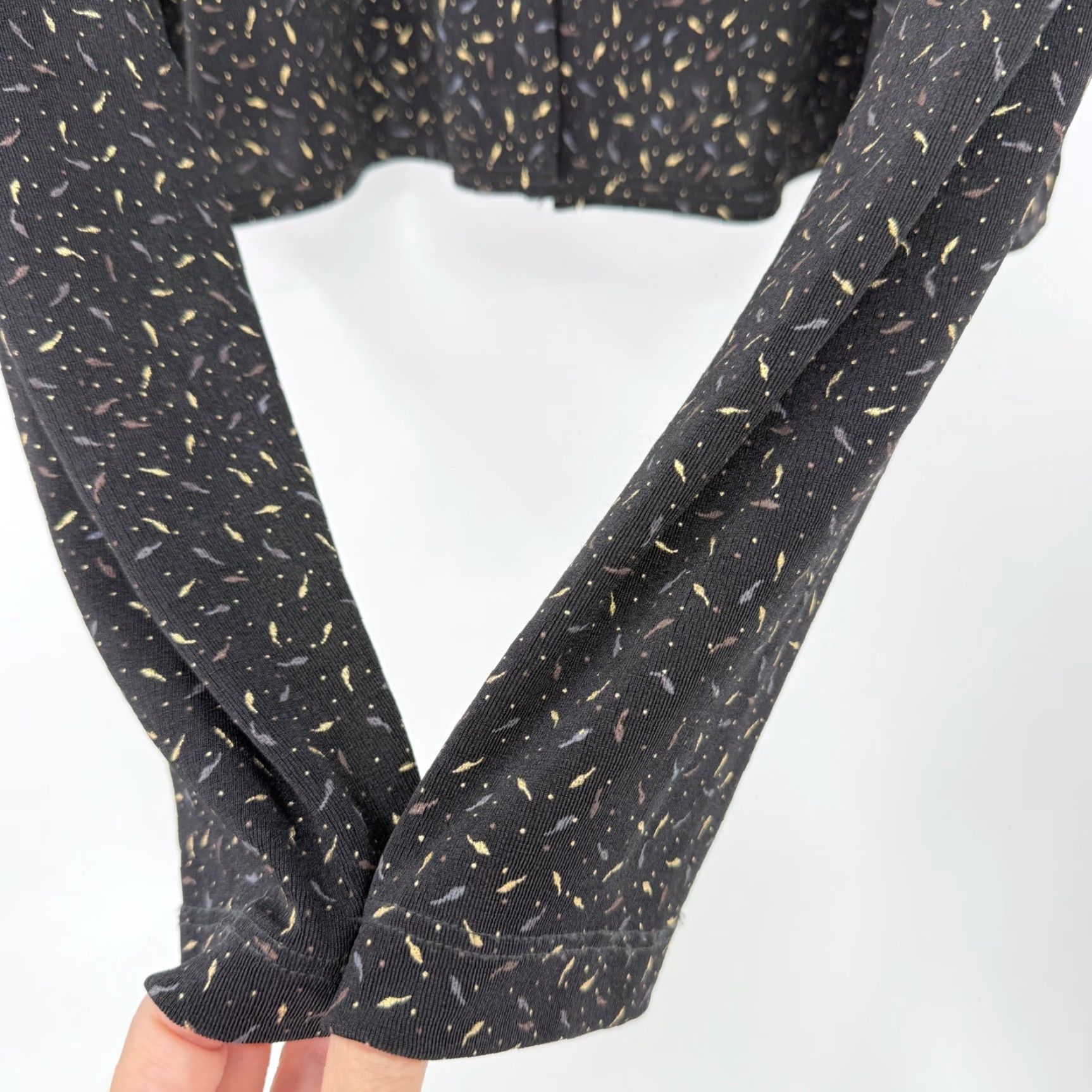 Vintage VINTAGE Carole Little Black Metallic Gold Accent Crop Cardigan Jacket Strech Sz 12 USA Size XL / US 12-14 / IT 48-50 - 5 Thumbnail