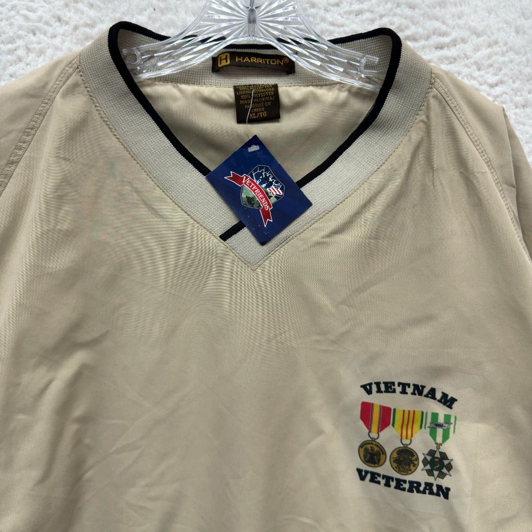 Vintage VINTAGE NEW DEADSTOCK Vietnam Veteran Army Sweatshirt XL Beige Windbreaker Pullover Size US XL / EU 56 / 4 - 3 Thumbnail