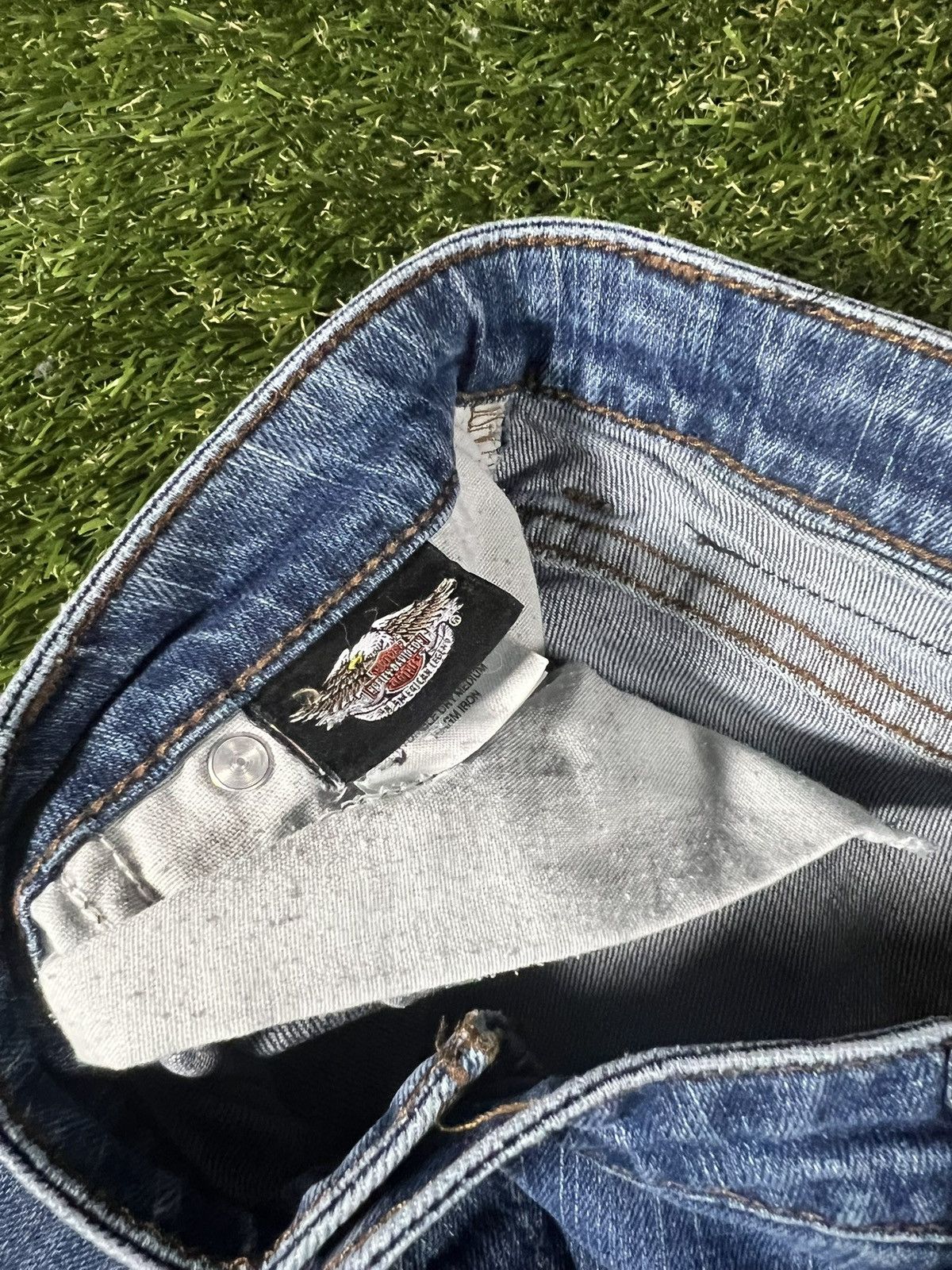 Harley Davidson Vintage Y2K Faded Harley Davidson Streetwear Denim Jeans Size US 30 / EU 46 - 5 Thumbnail