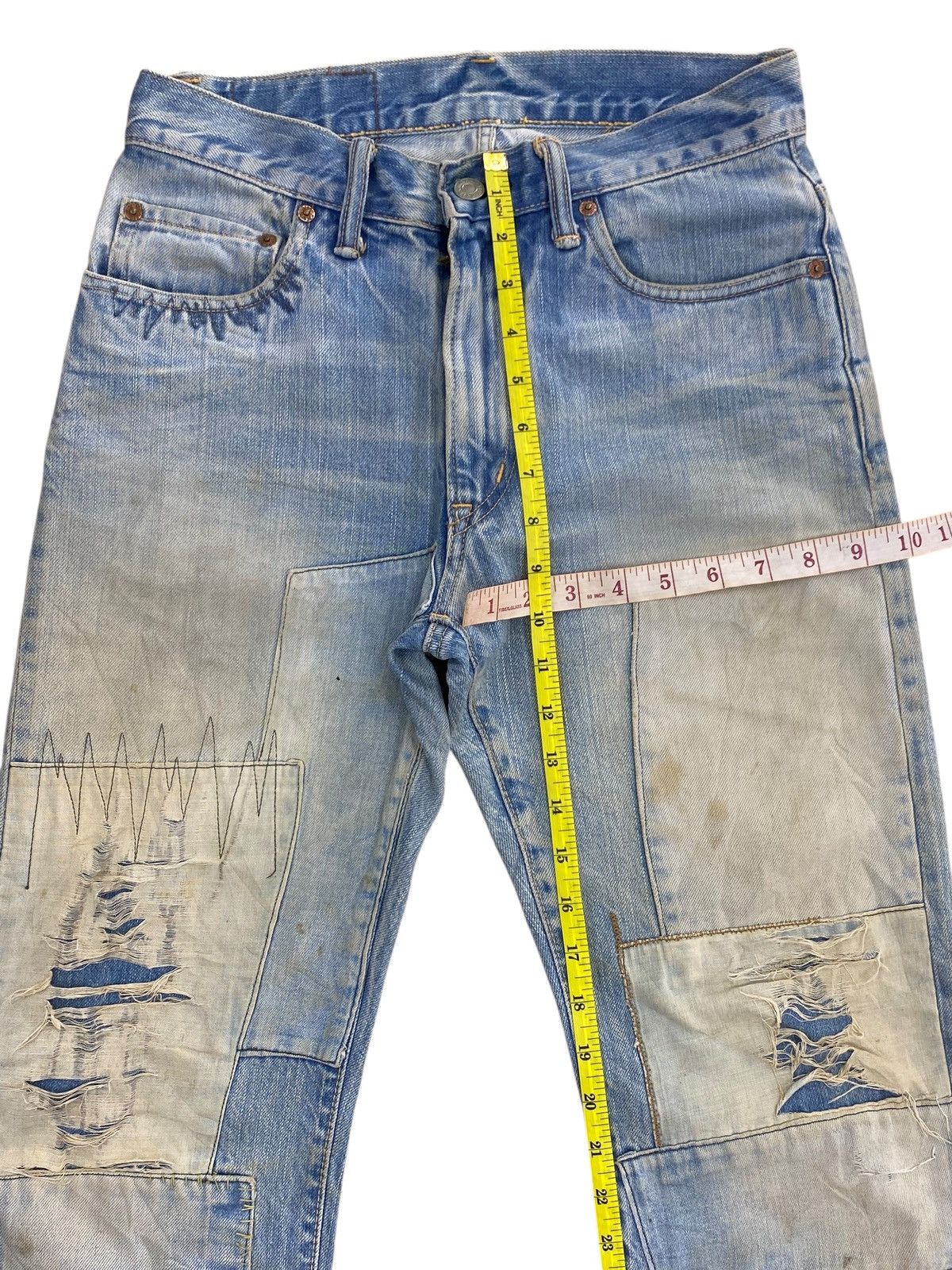 Japanese Brand Iron Market Brand Mud Wash Style Patch Jeans Size US 29 - 10 Thumbnail