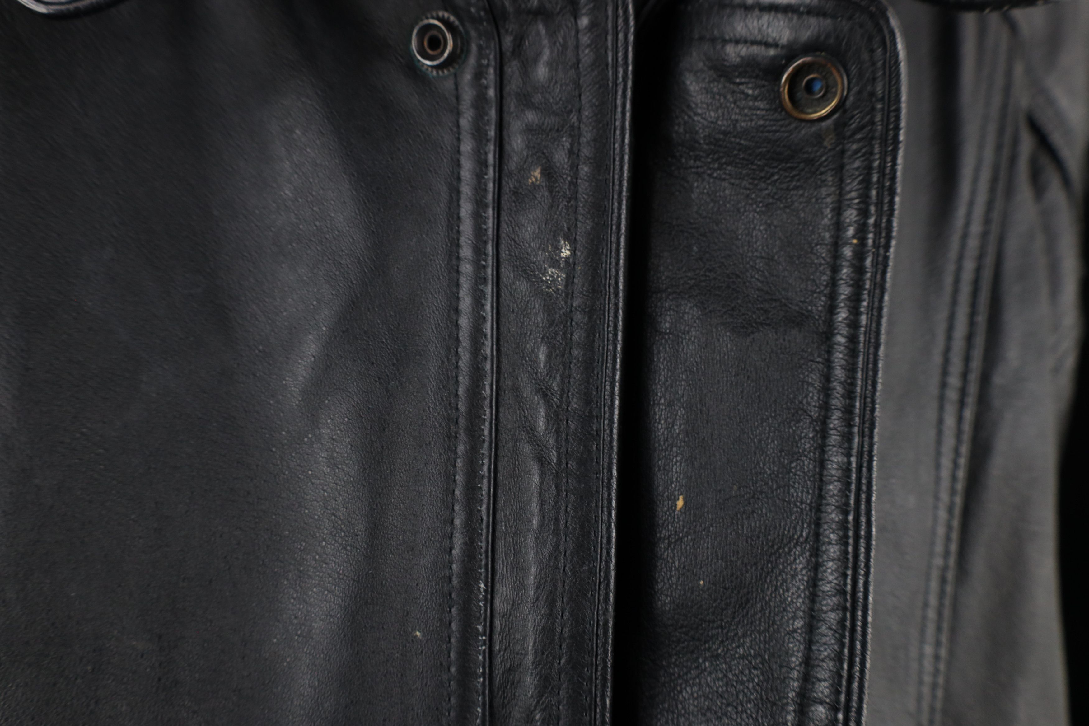 Vintage Vintage 90s Streetwear Lined Leather Chore Jacket Black Size US XL / EU 56 / 4 - 11 Thumbnail