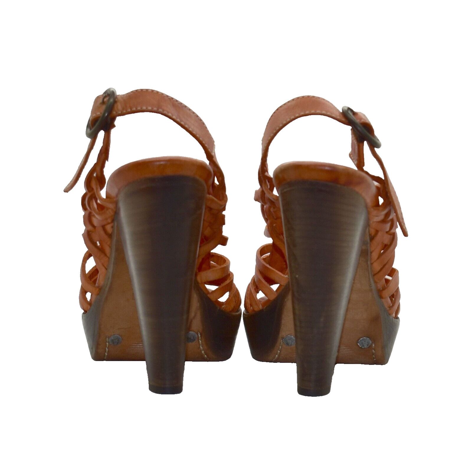 Frye FRYE Joy Huarache Brown Leather Caged Heels Sandals Size 9.5 Size US 9.5 / IT 39.5 - 5 Thumbnail