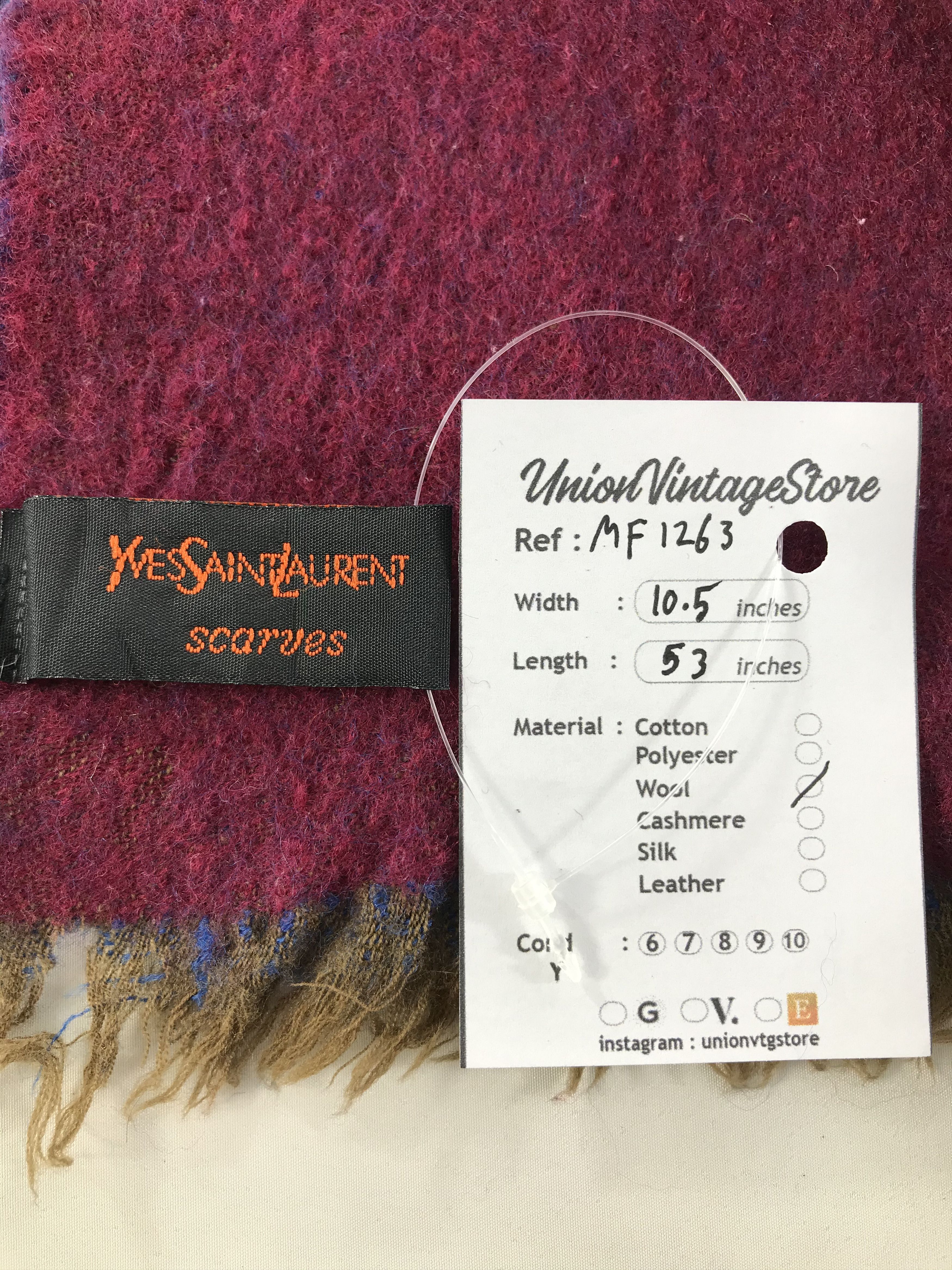 Yves Saint Laurent Vintage Yves Saint Laurent Scarf/Muffler/Neckwear MF1263 Size ONE SIZE - 5 Thumbnail