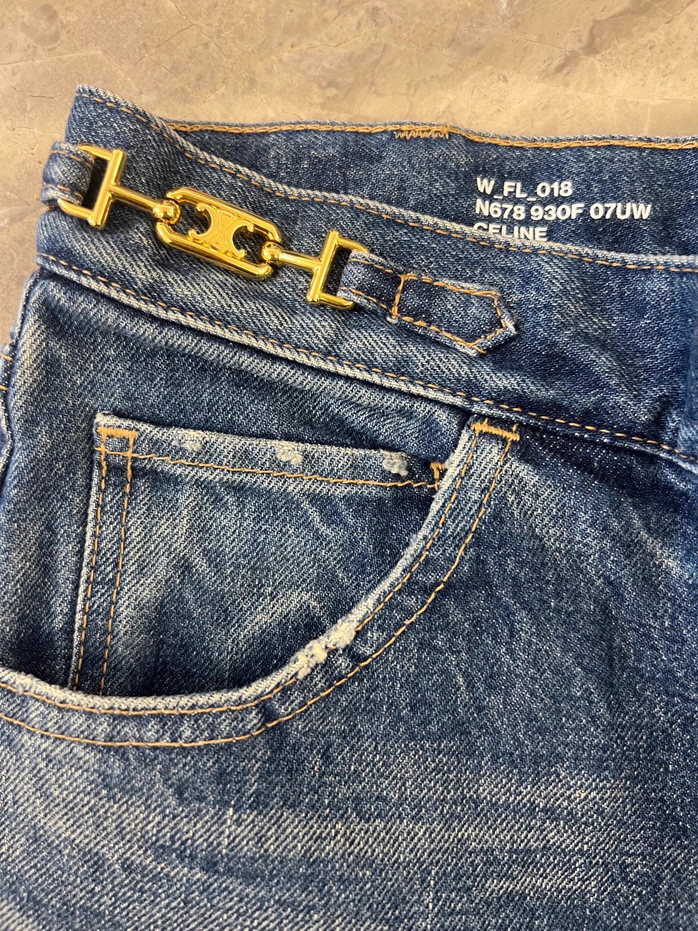 Celine Celine By Hedi Slimane FL018 Lock Gold Label Flared Jeans 27 Size 27" / US 4 / IT 40 - 4 Thumbnail