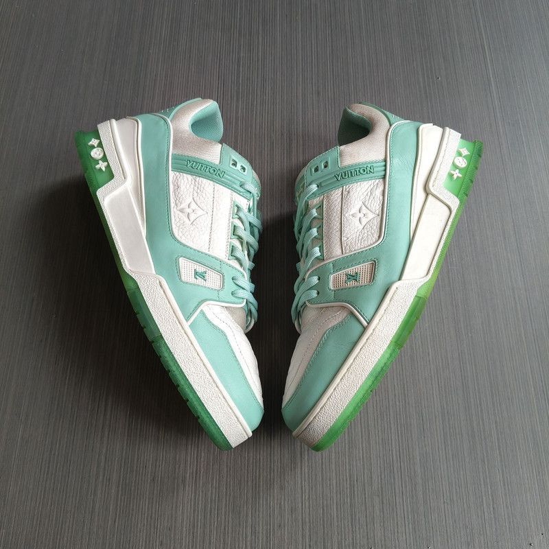 Louis Vuitton Louis Vuitton Trainer Low Top Sneakers in Tiffany Green -25 Size US 8.5 / EU 41-42 - 8 Thumbnail