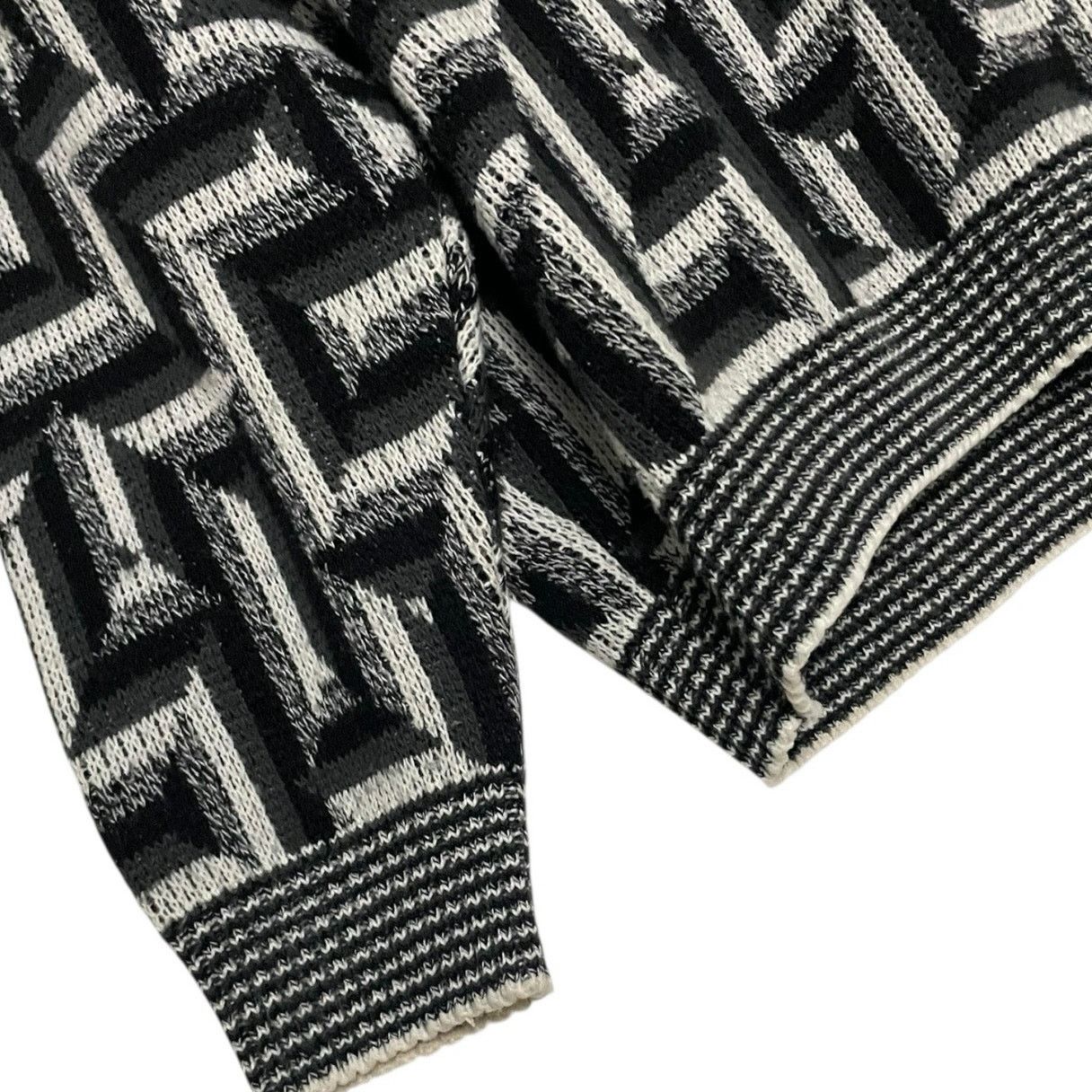 Area AREA Vintage Black & Grey Geometric Knit Crewneck Sweater Size M / US 6-8 / IT 42-44 - 6 Thumbnail