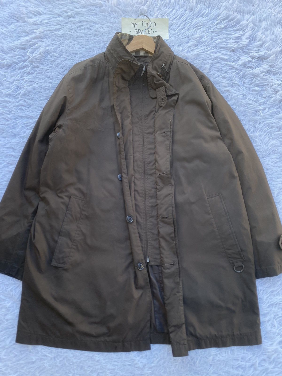 Burberry Rare Vintage Burberry Nylon Long Jacket Size US L / EU 52-54 / 3 - 6 Thumbnail