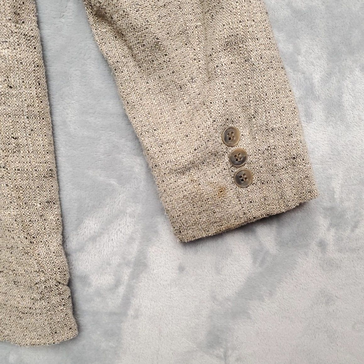 Levi's VTG Levi's Trimcut Tweed Blazer Men's 40R Beige Wool Blend Jacket 2 Piece Blazer Vintage 70s Made in USA Mens Size 40R - 3 Thumbnail