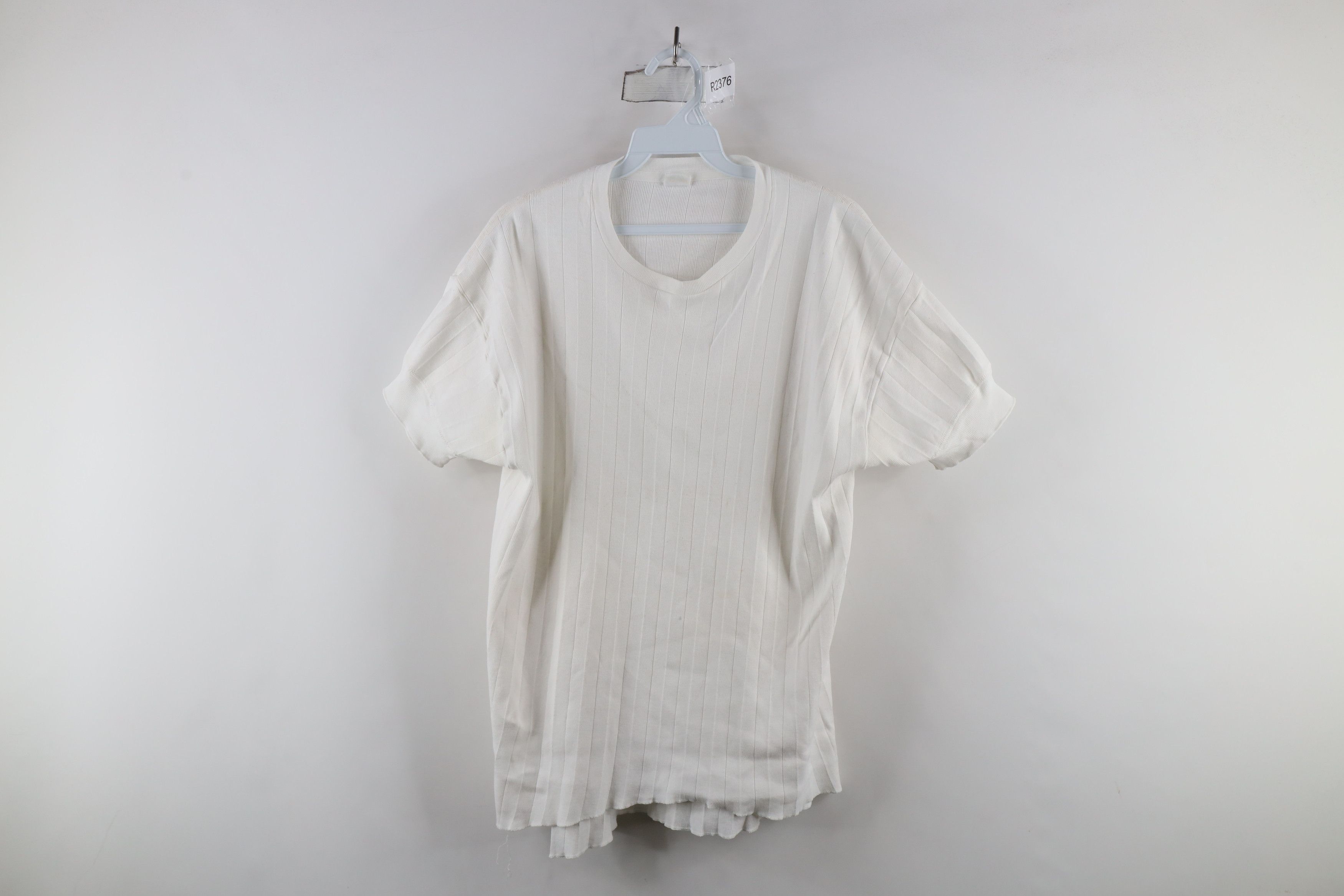 Vintage Vintage 60s 70s Streetwear Cotton Ribbed Knit T-Shirt USA Size US XL / EU 56 / 4 - 1 Thumbnail