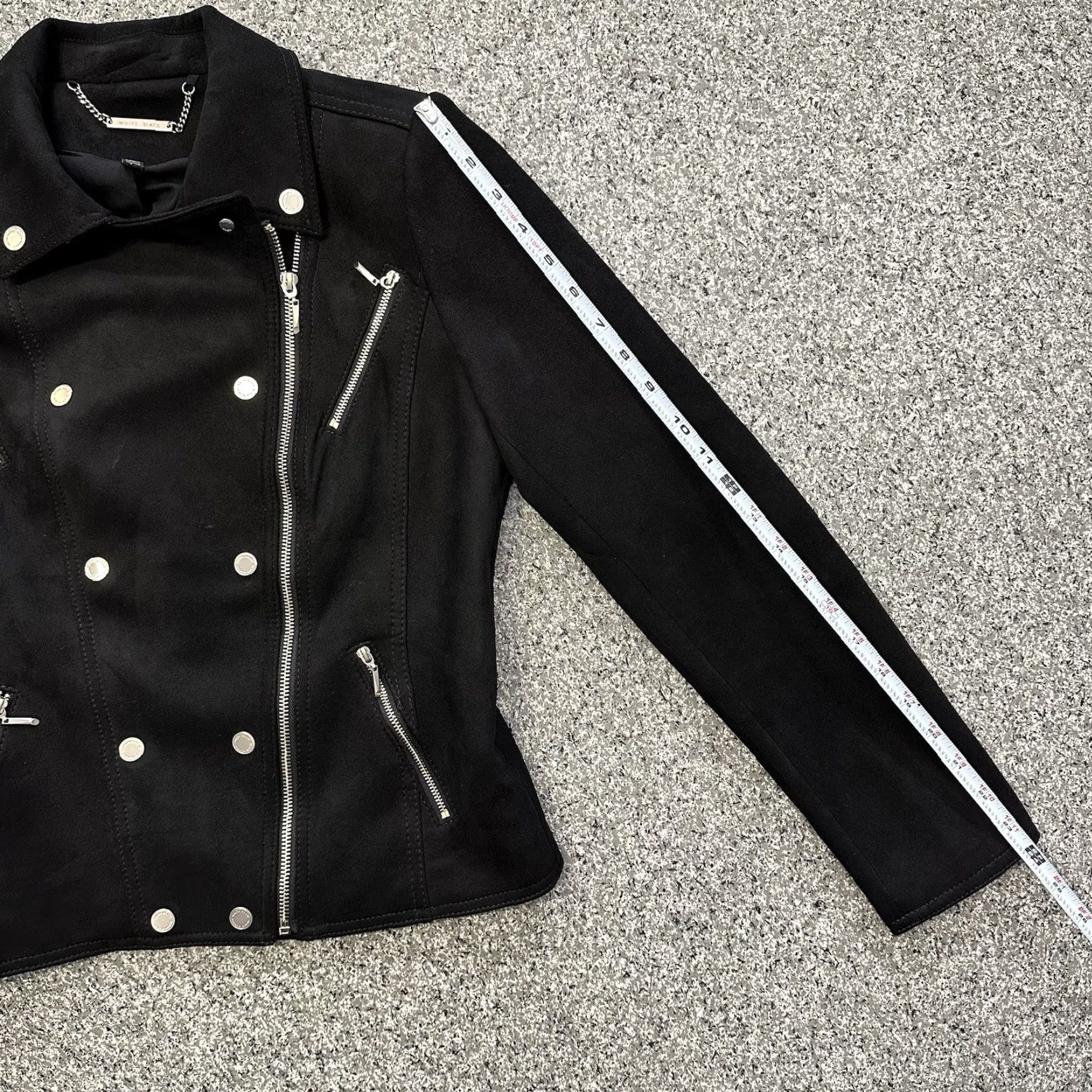 White House Black Market VINTAGE White House Black Market Suede Moto Jacket Womens 6 Black WHBM Jacket Women Black 90s Motorcycle Style Prints No Abbrev Size M / US 6-8 / IT 42-44 - 5 Thumbnail