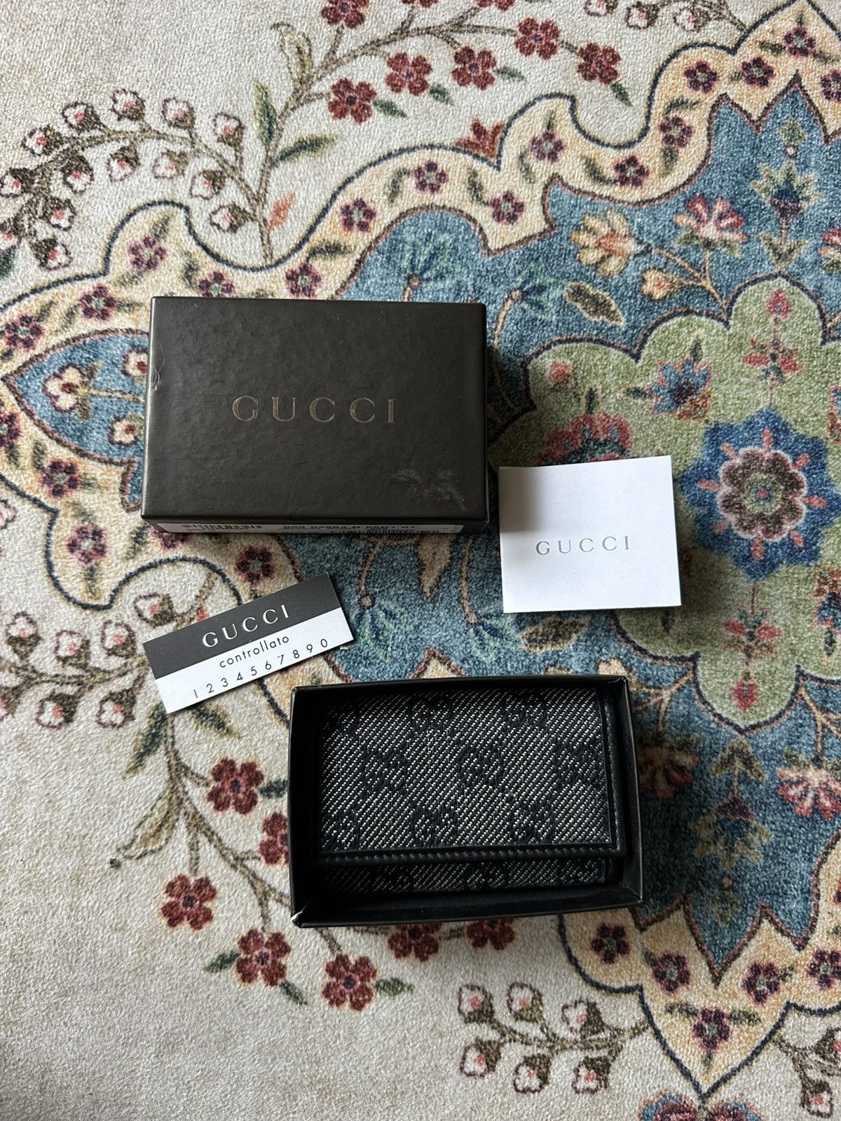 Gucci New Gucci P. Chiavi Keychain Case Denim GG Size ONE SIZE - 1 Thumbnail
