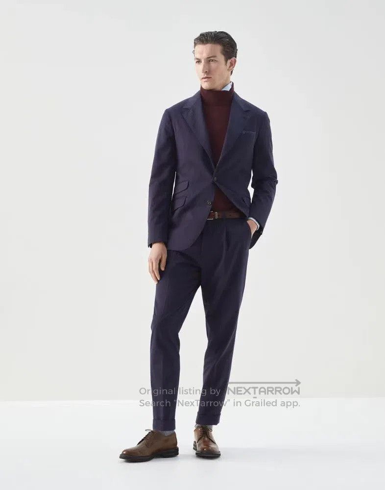Brunello Cucinelli Brunello Cucinelli Autumn-Winter Men's Solid Twill Sea Isl Size 48L - 1 Thumbnail