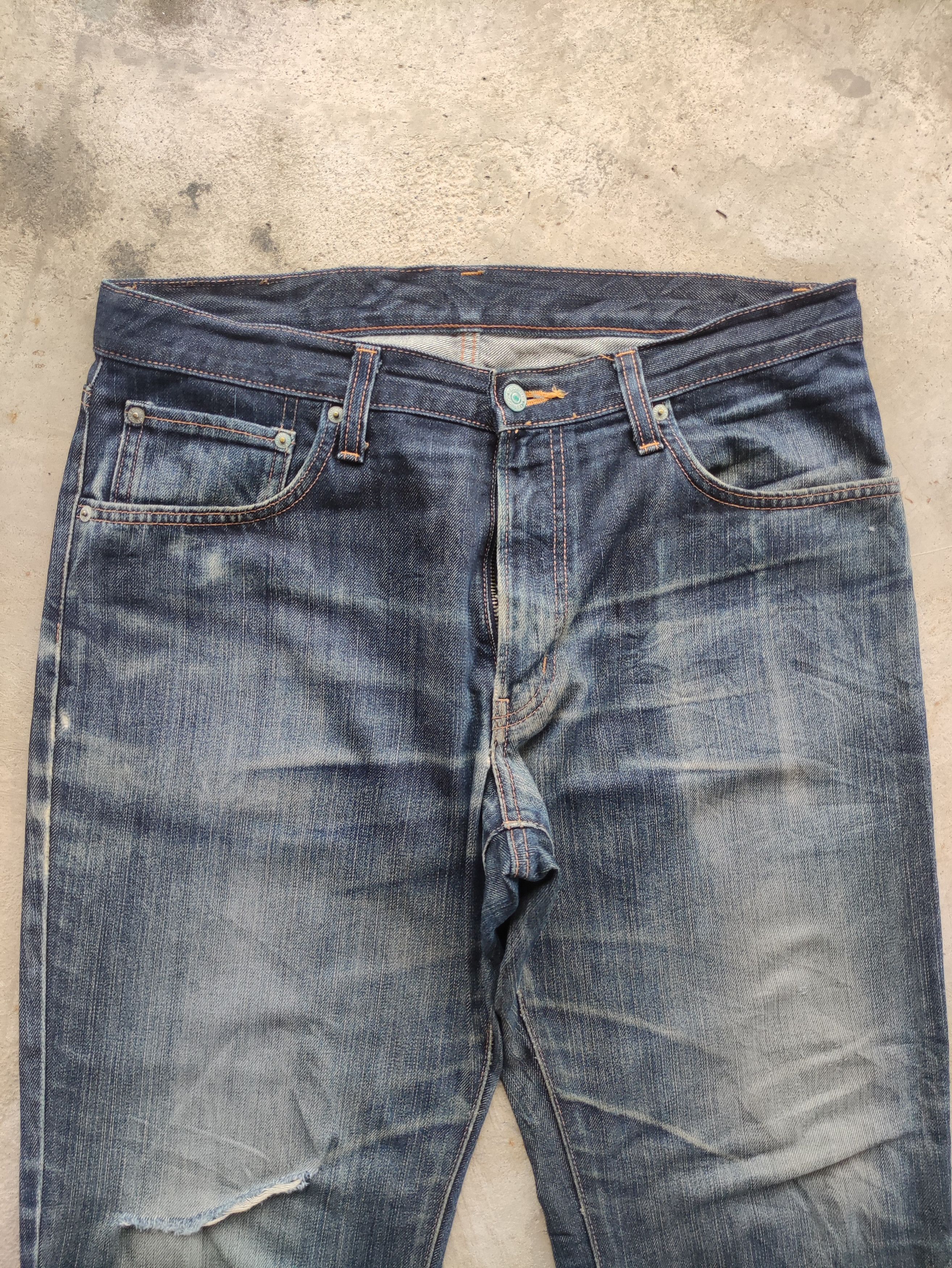 Edwin Vintage Edwin Japan Jean Distressed Faded Denim Size US 37 - 3 Thumbnail
