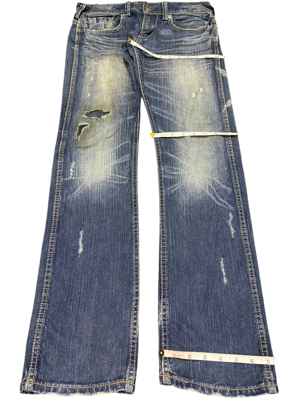 Edwin Vintage Japanese Brand Faded Wash Distressed Jeans Size 33" - 8 Thumbnail