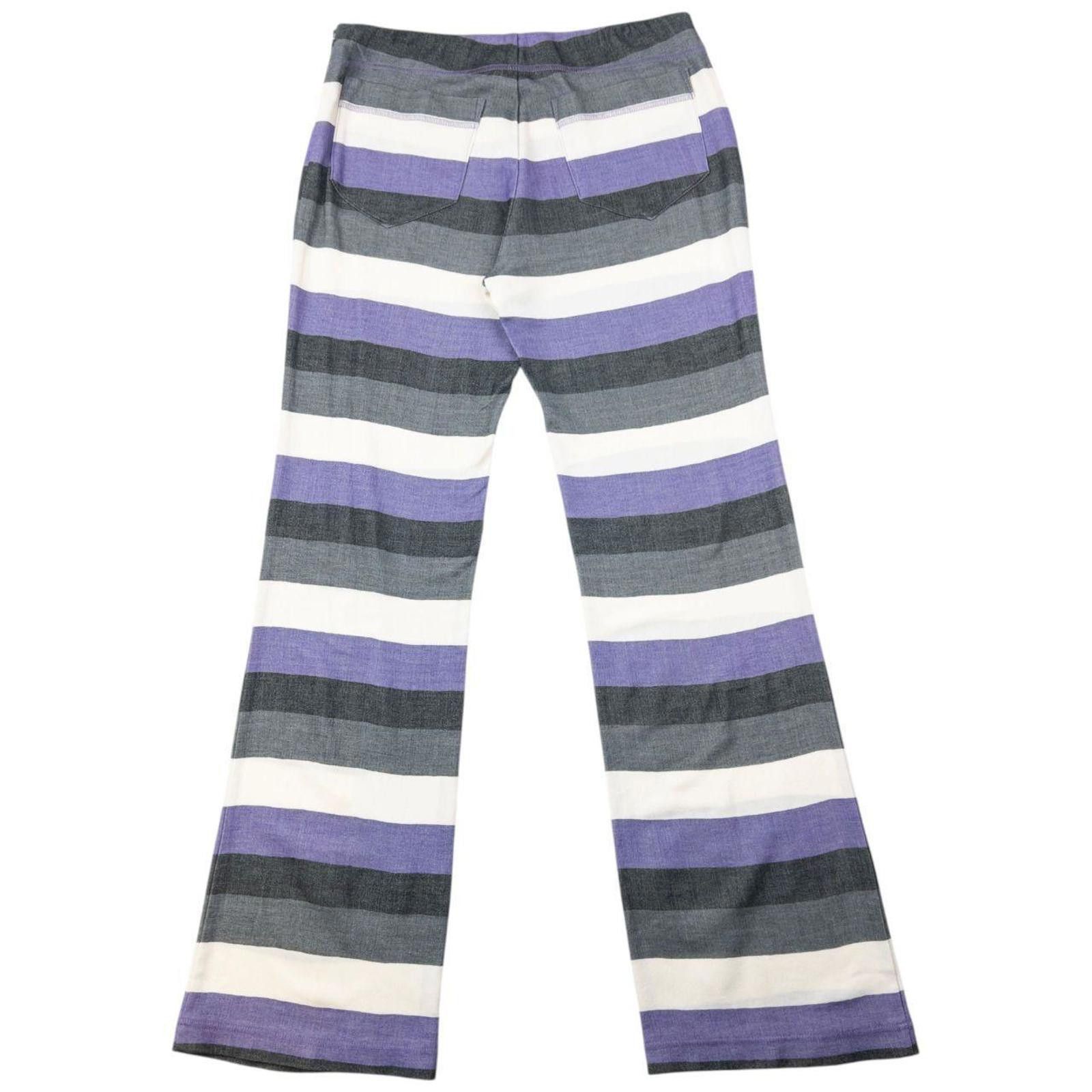 Issey Miyake Vintage 2000s Issey Miyake Striped Trousers Womens Size W26 Size 26" / US 2 / IT 38 - 2 Thumbnail