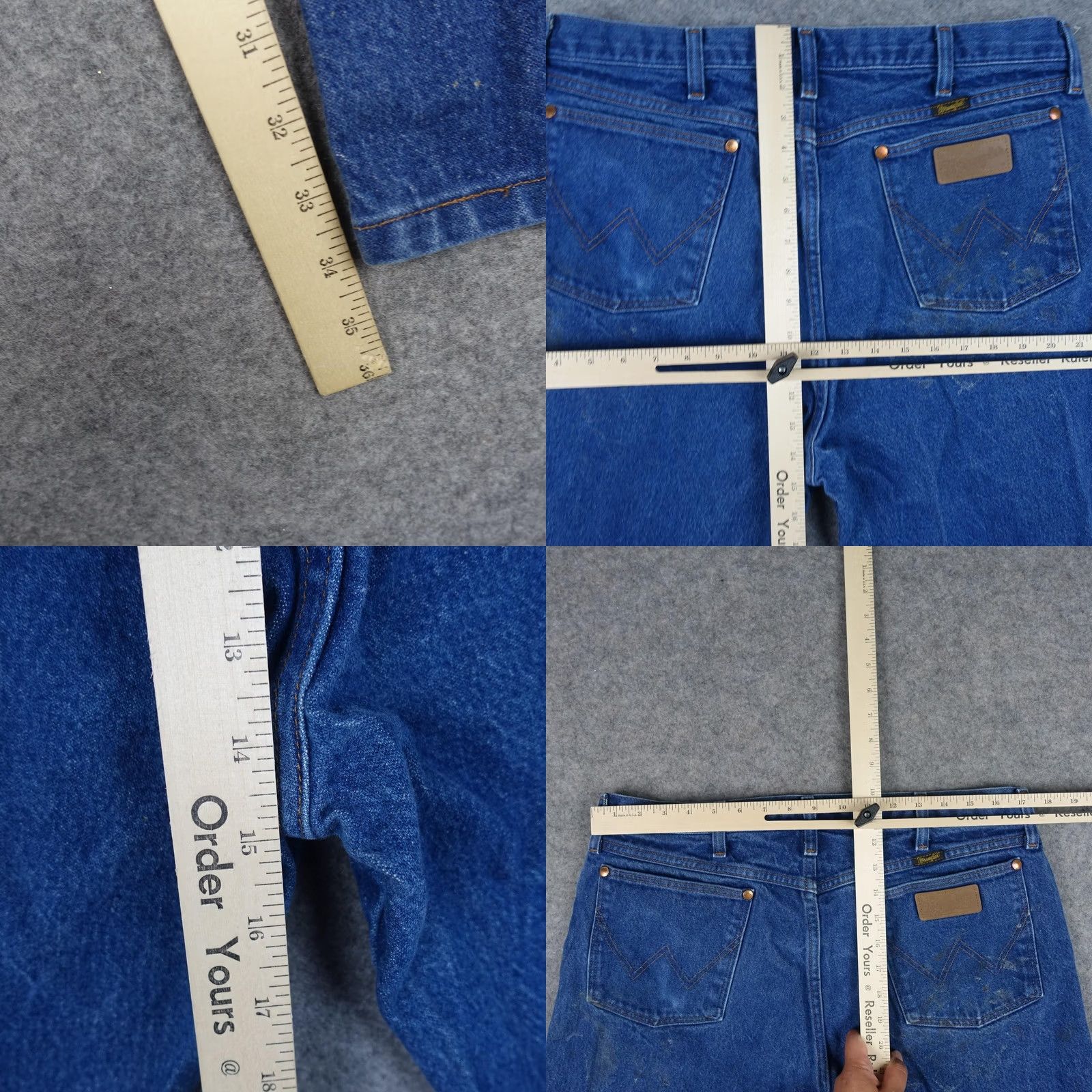 Wrangler Wrangler Jeans Mens 36x35 13MWZ Blue Cowboy Cut Workwear Denim Straight 5-Pocket Regular Inseam 34" Size 36 Mens Blue Stained Size US 36 / EU 52 - 10 Thumbnail