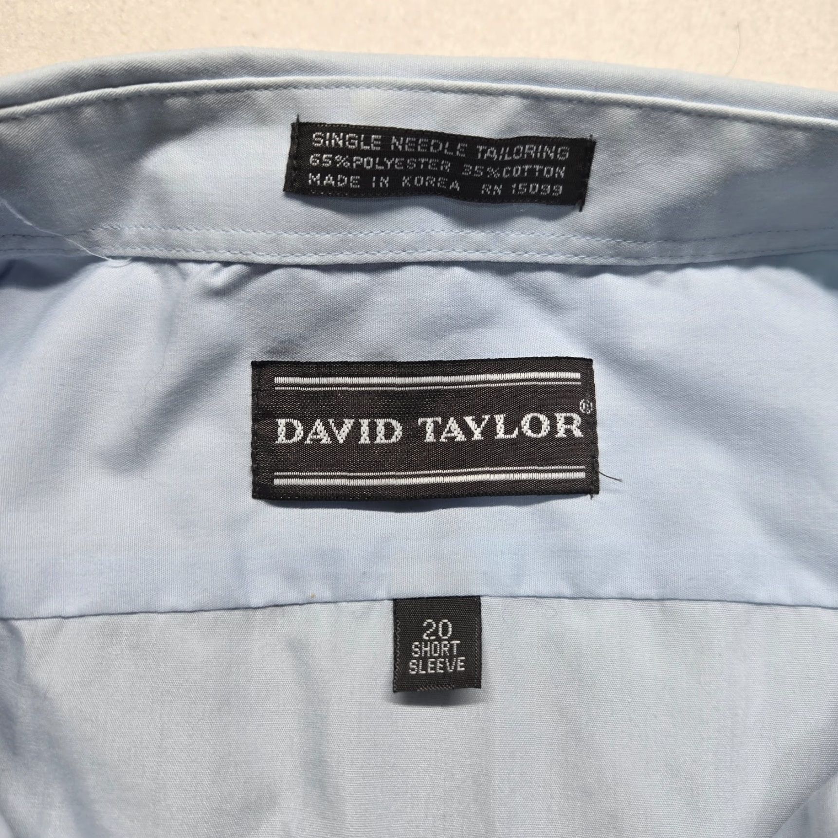 Vintage VINTAGE David Taylor Big & Tall Oxford Shirt Light Blue Button-Down Adult Mens 20 Dress Shirt Short Sleeve Size US XXL / EU 58 / 5 - 3 Thumbnail