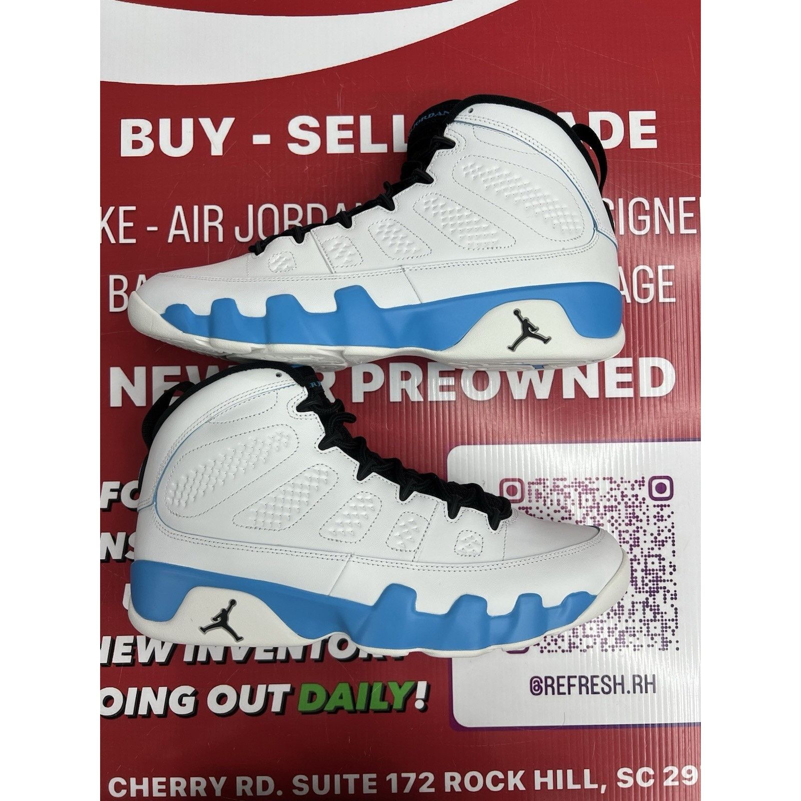 Jordan Brand Air Jordan 9 Retro Powder Blue (2024) Size 12 (FQ8992-101) Size US 12 / EU 45 - 5 Thumbnail