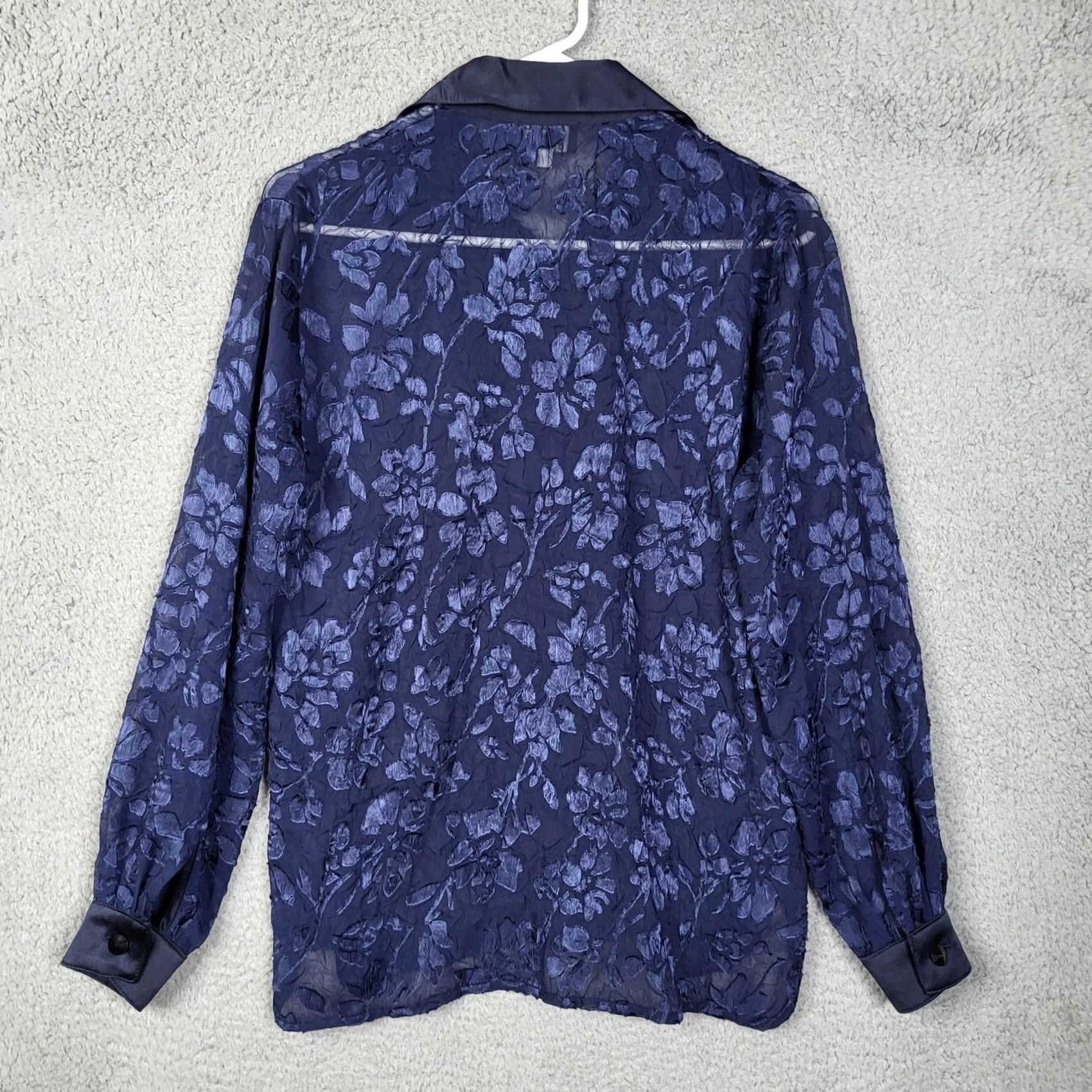 Vintage JOANIE CHAR Shirt Womens Silk Blue Floral Long Sleeve Size S Regular STD Blouse Ladies 2 Piece Silk Blue Floral Print Shirt Womens S Size S / US 4 / IT 40 - 5 Thumbnail