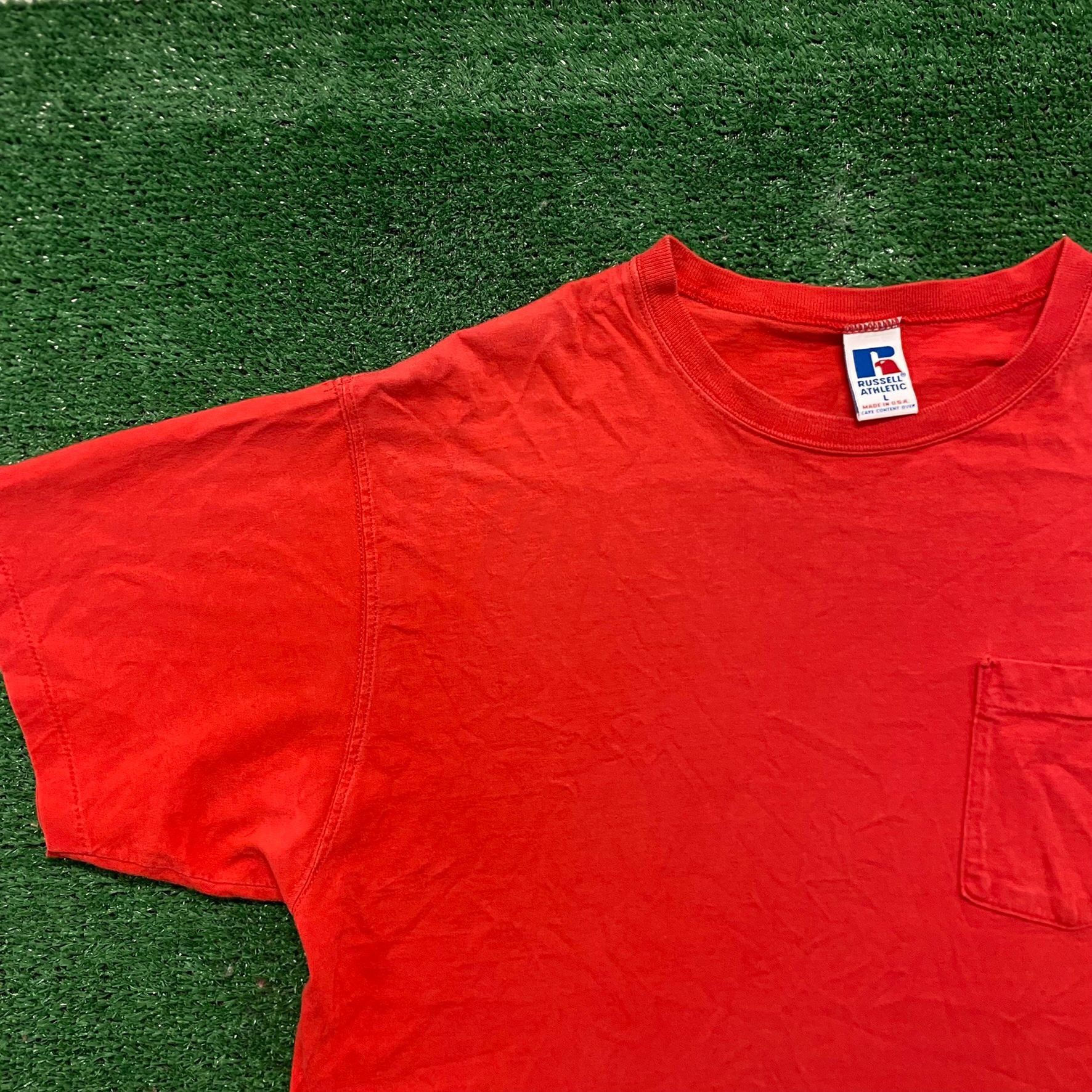 Russell Athletic Vintage 90s Russell Athletic Blank T-Shirt Plain Red Single Size US L / EU 52-54 / 3 - 4 Thumbnail