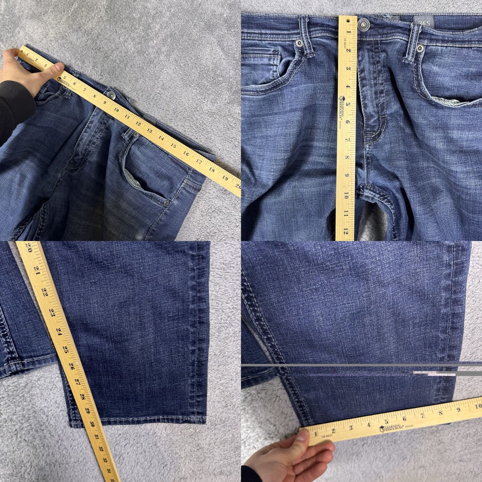 Vintage BKE Tyler Jeans Men 36S Straight Dark Wash Whisker Buckle Western Cowboy Utility Size US 36 / EU 52 - 8 Thumbnail