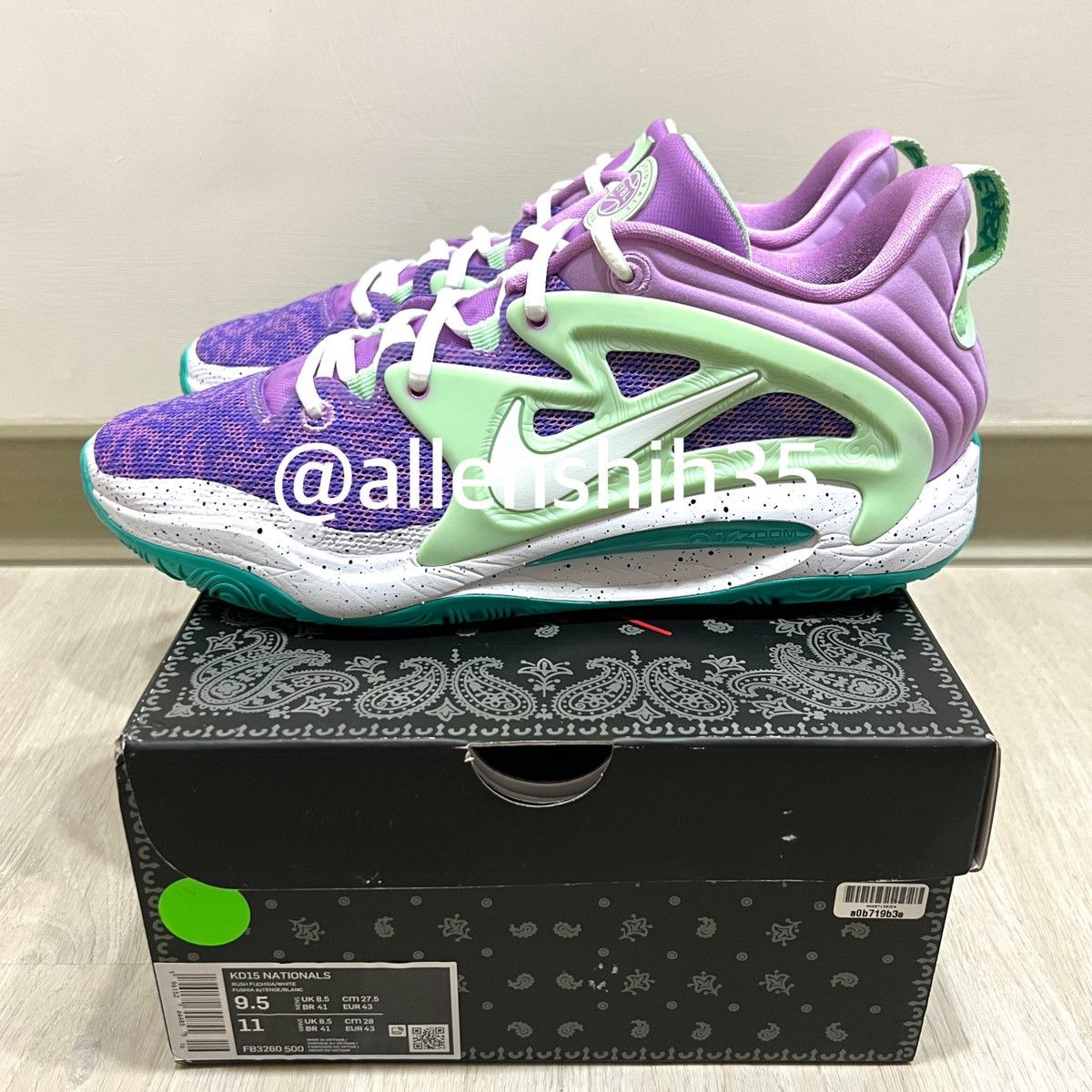 Nike Nike KD 15 EYBL Nike Nationals Size 9.5 Size US 9.5 / EU 42-43 - 1 Thumbnail
