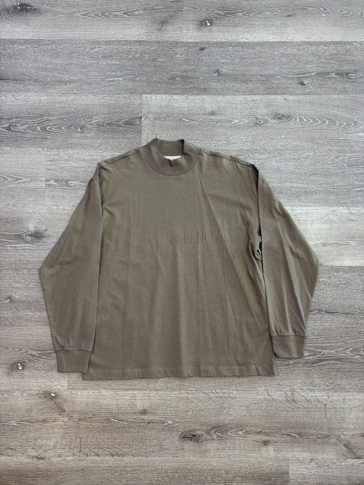 Essentials Fear Of God Essentials “Brown Flocked” Long Sleeve T-Shirt Size US XXS / EU 40 - 1 Thumbnail