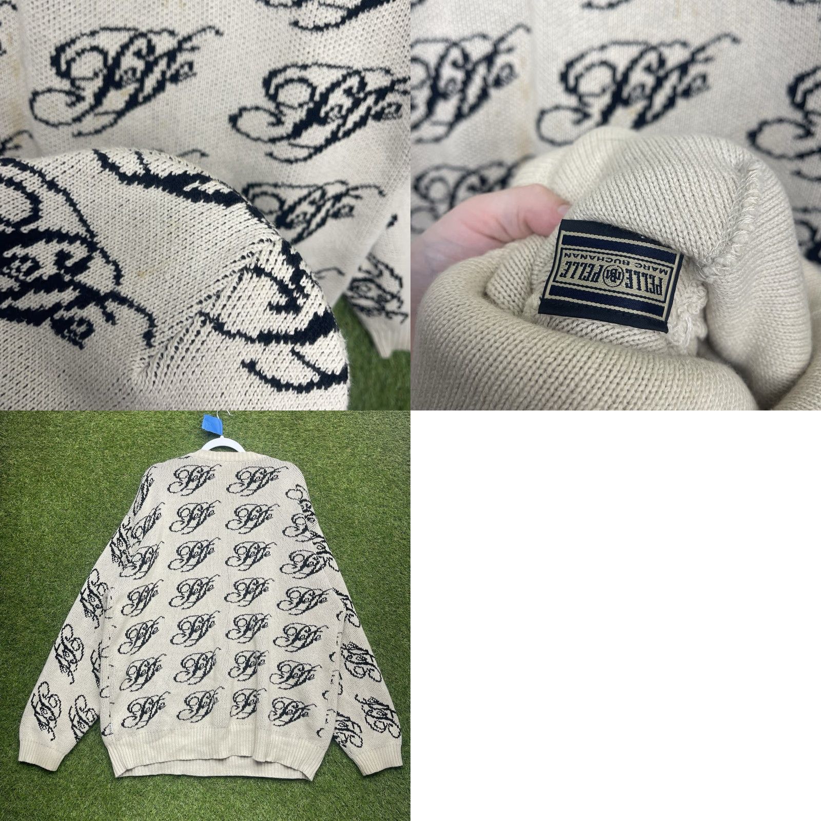 Pelle Pelle VINTAGE Pelle Pelle Knit Sweater Beanie Set Mens 2XL Logo Hip Hop 90s Beige Pullover Crew Neck Winter Casual Mens Size US XXL / EU 58 / 5 - 9 Thumbnail