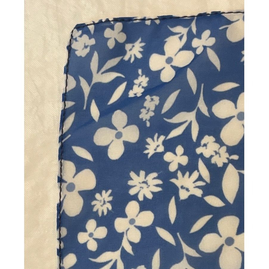 Other One of a Kind Silk Scarf Manufacture Sample Blue Flowers Size ONE SIZE - 5 Thumbnail