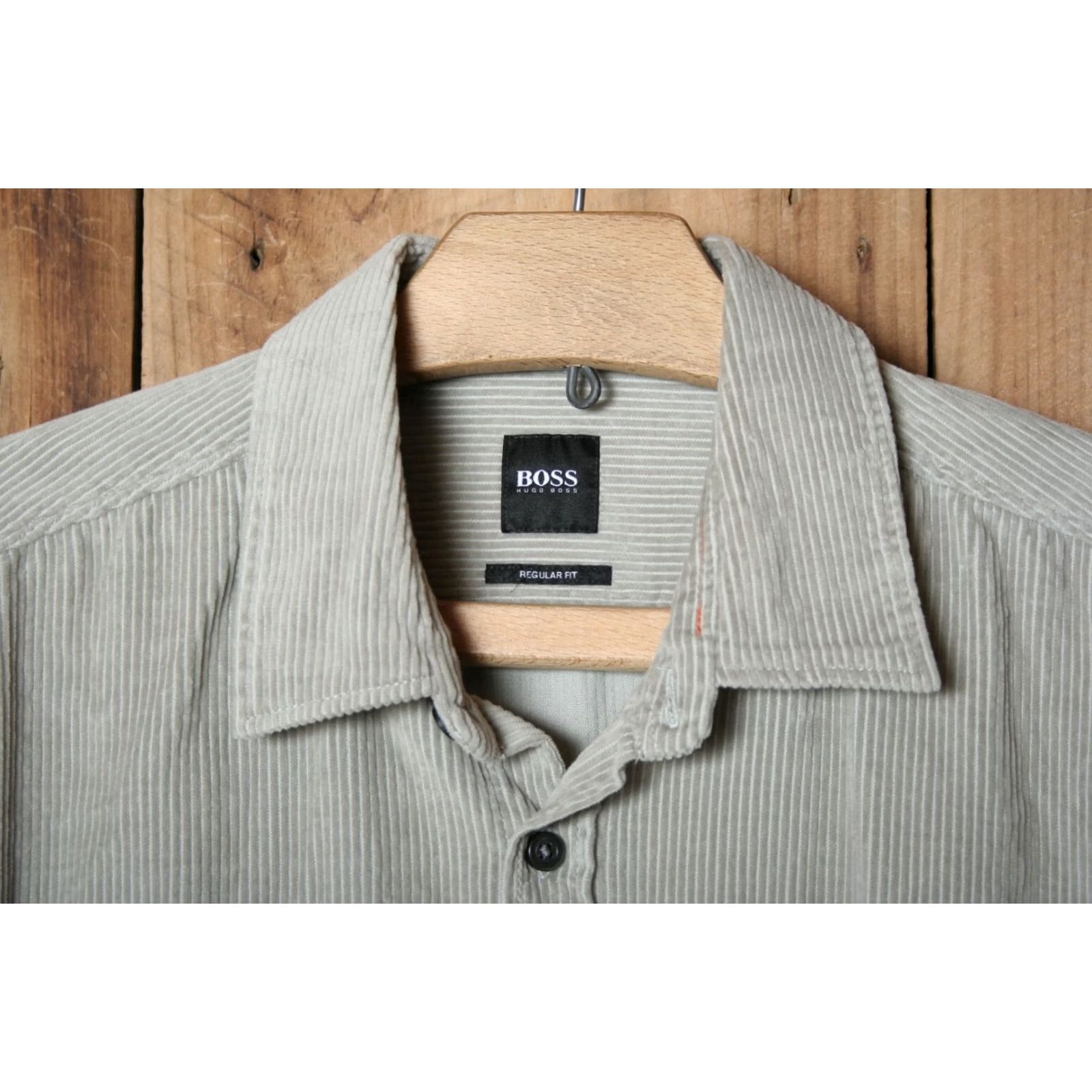 Hugo Boss HUGO BOSS Relegant 2 Light Gray Soft Corduroy Button Front Shirt Men's L Size US L / EU 52-54 / 3 - 3 Thumbnail