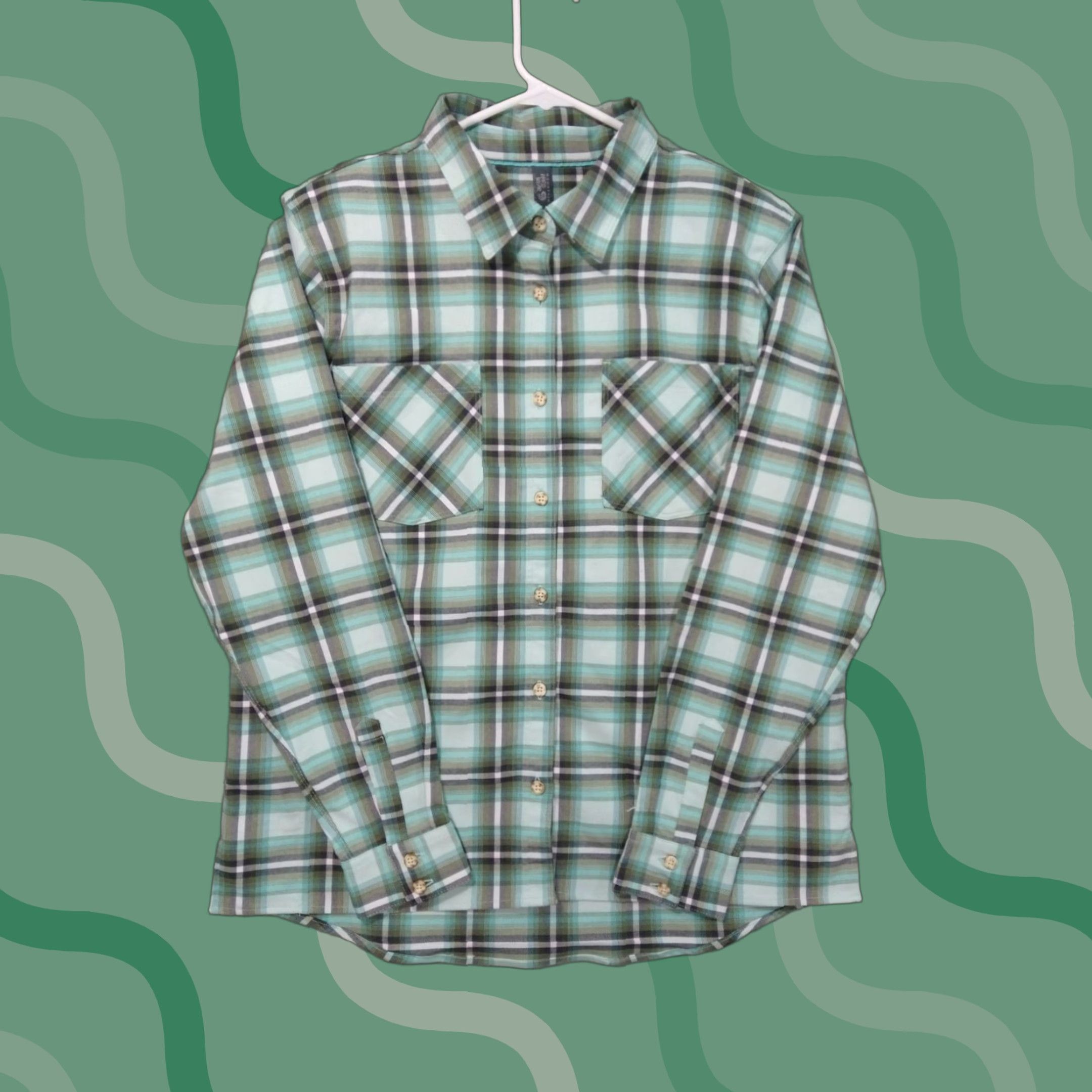 Mountain Hardwear Mountain Hardwear Shirt Womens Large Blue Plaid Flannel Long Sleeve Button Up Size L / US 10 / IT 46 - 1 Thumbnail