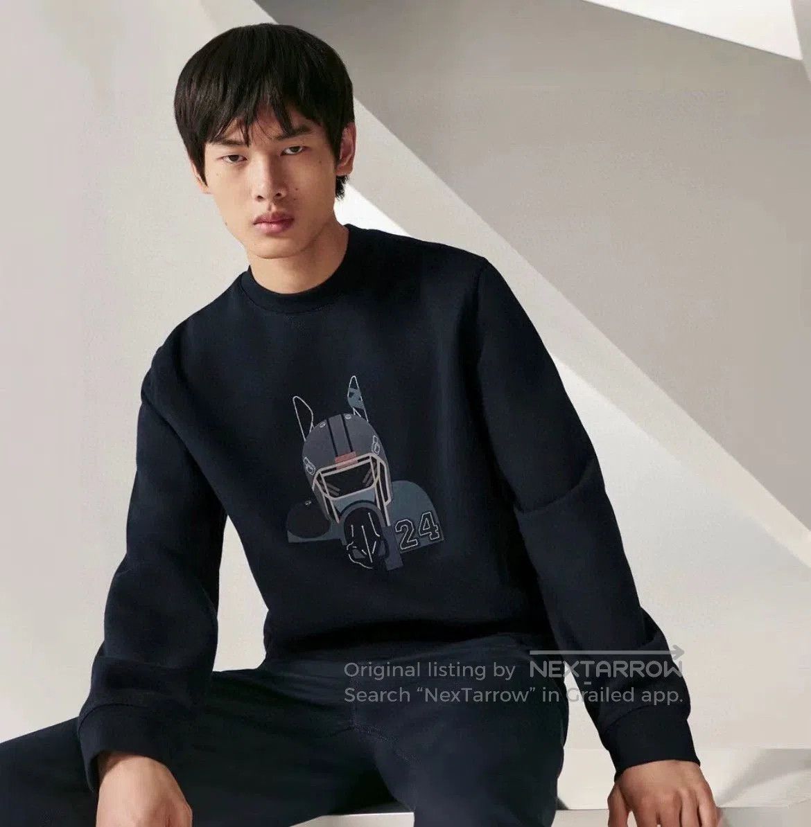 Hermes Hermes Navy Animal Print Sweatshirt. Size US L / EU 52-54 / 3 - 8 Thumbnail