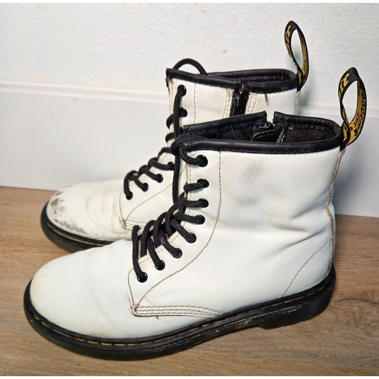 Dr. Martens Dr. Martens 1460 Pascal Women’s Size US3 White Leather Boots Size US 4 / IT 34 - 3 Thumbnail