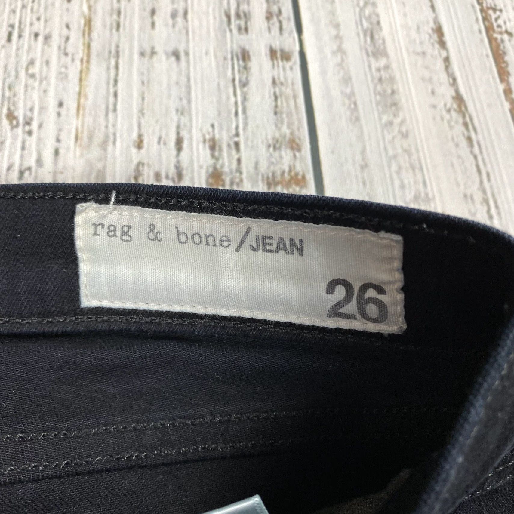 Rag & Bone RAG & BONE Skinny Jeans Womens Size 26 Black Paint Stripe Splatters Denim Ankle Size 26" / US 2 / IT 38 - 3 Thumbnail